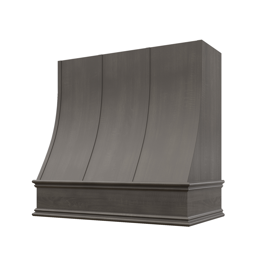 Charlotte Curved Classic Moulding Strapped Wood Hood 48W x 36H