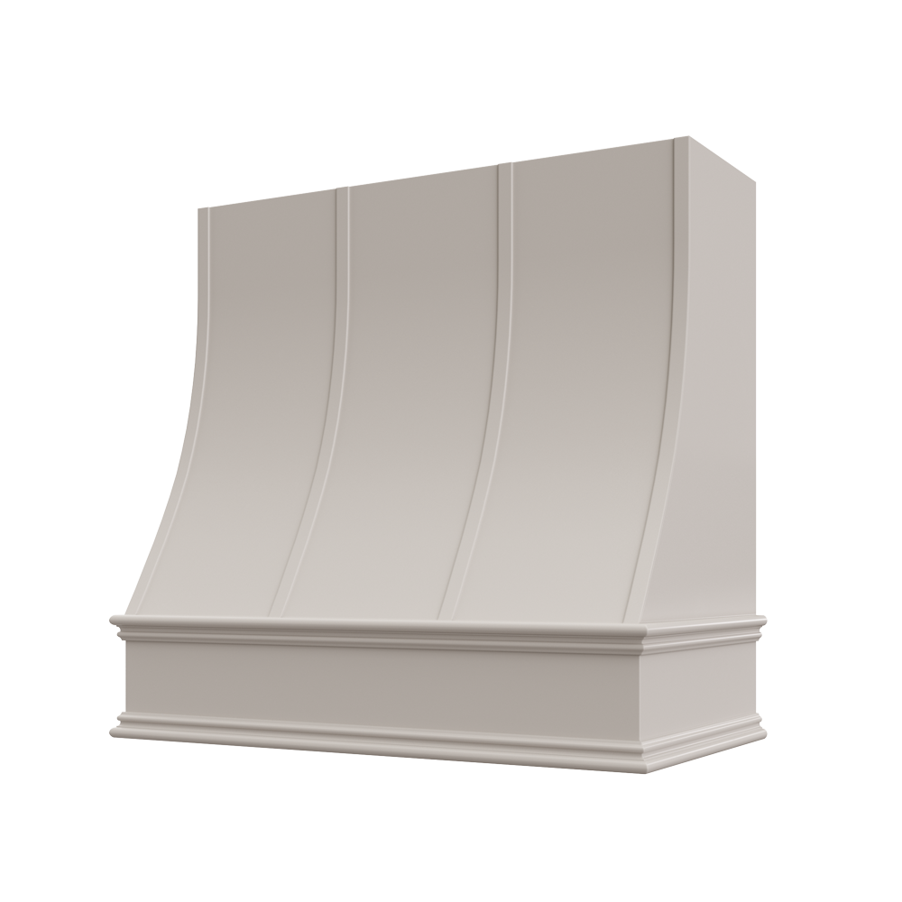 Charlotte Curved Classic Moulding Strapped Wood Hood 48W x 36H