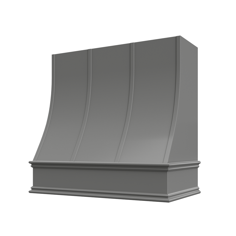 Charlotte Curved Classic Moulding Strapped Wood Hood 48W x 48H