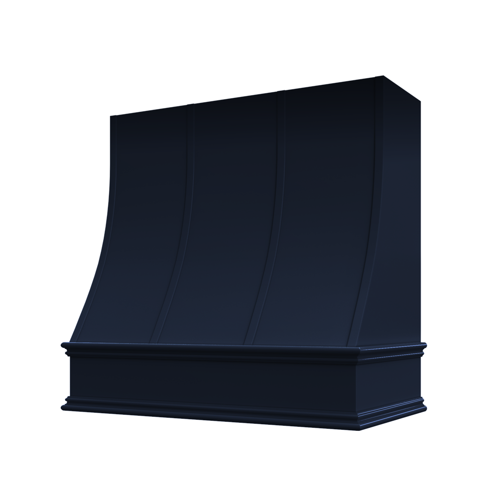 Charlotte Curved Classic Moulding Strapped Wood Hood 48W x 36H