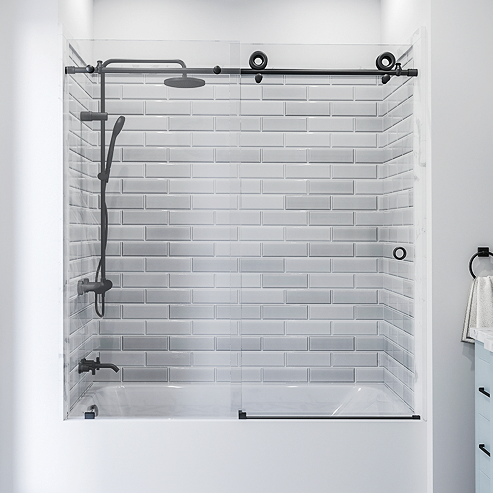 Seawin Crystal Sliding Bathtub Door installed view