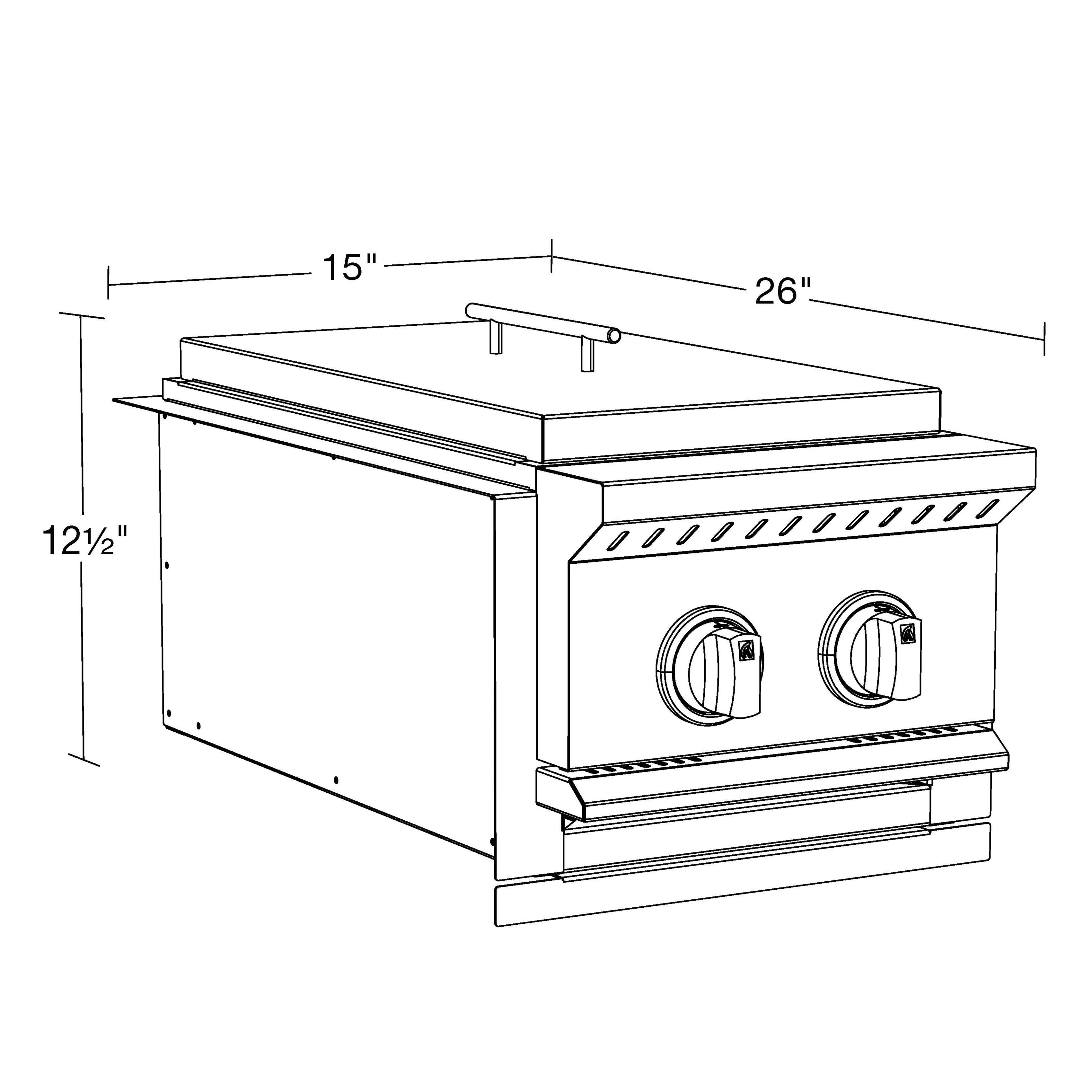 Outdoor Kitchen Island – 8ft – Grill + Fridge Package 2