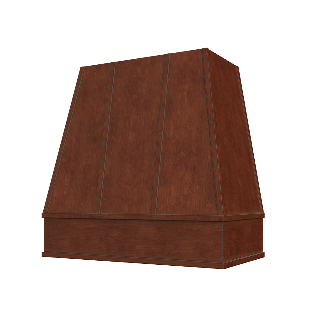 Tapered Flat Moulding Strapped Raleigh Wood Hood 36W x 48H