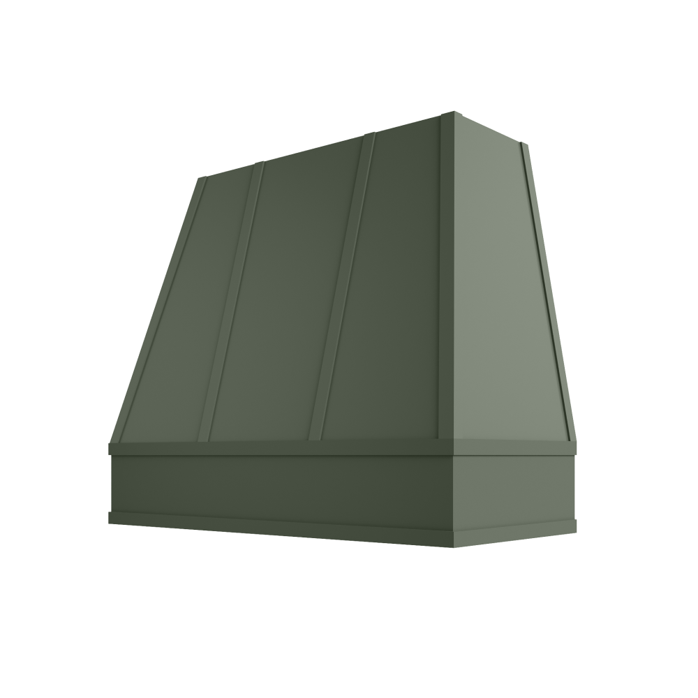 Tapered Flat Moulding Strapped Raleigh Wood Hood 42W x 48H