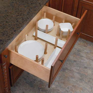 Trimmable Wood Peg Drawer System w/ 16 Pegs Note: Fits a 36", 39", and 42" Drawer