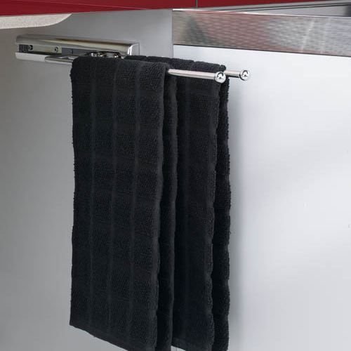 Chrome Under Cabinet 2-Prong Pullout Towel Bar