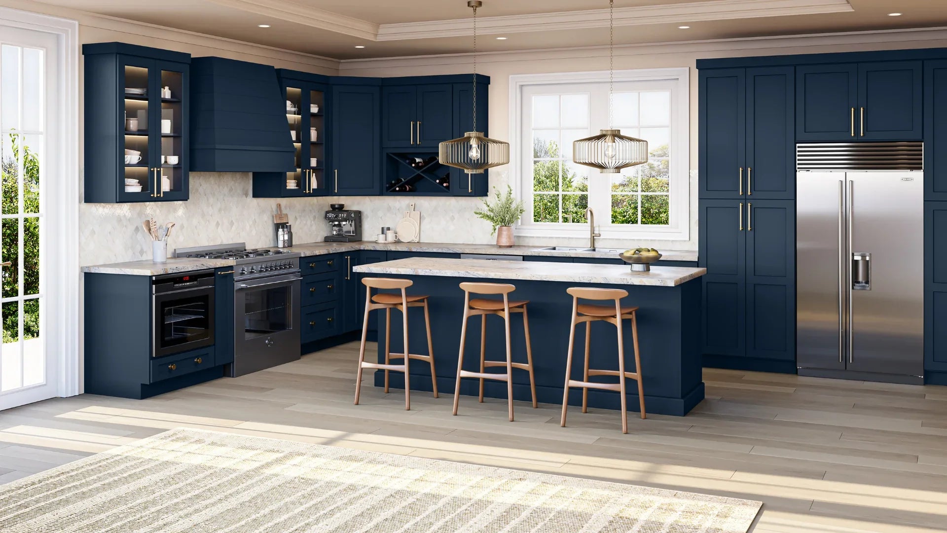 Shaker Navy 24" Deep Utility Rollout Shelf Cabinet