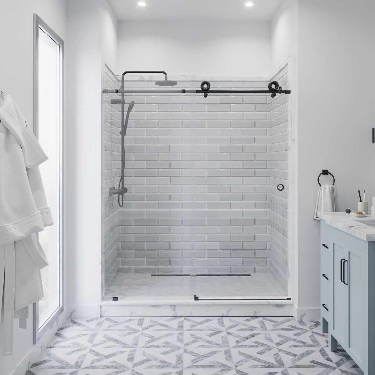Seawin Crystal Sliding Shower Door product detail 1