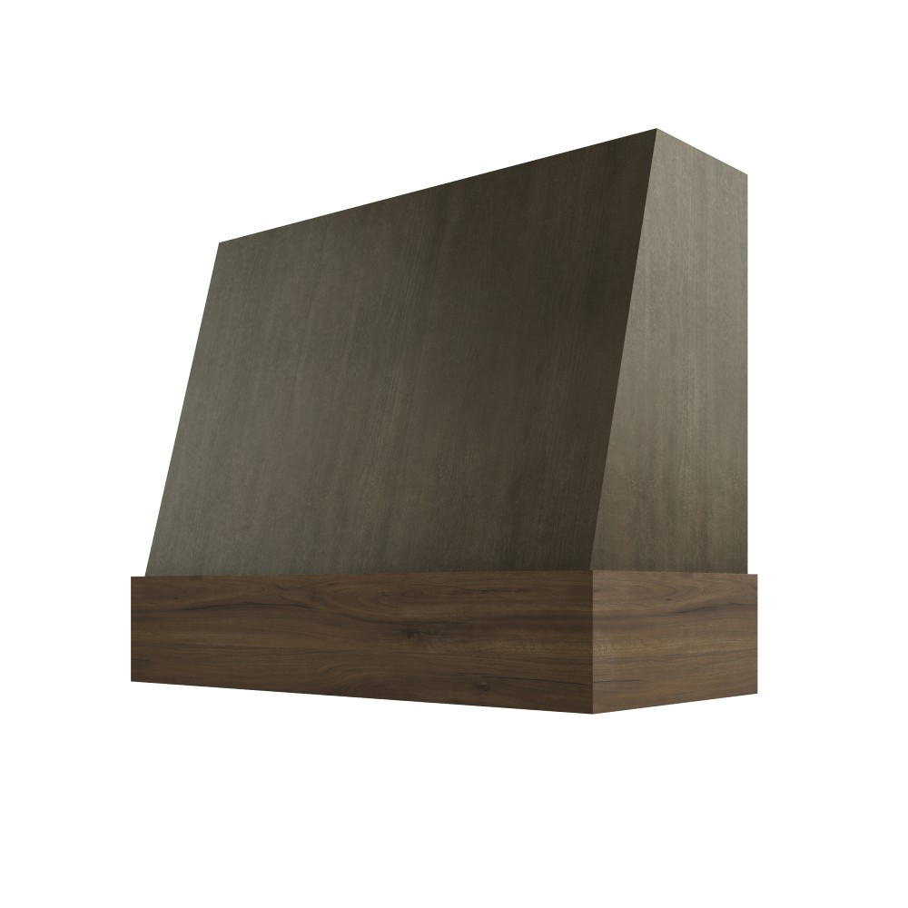 Wilmington Angled Walnut Stained Band Wood Hood