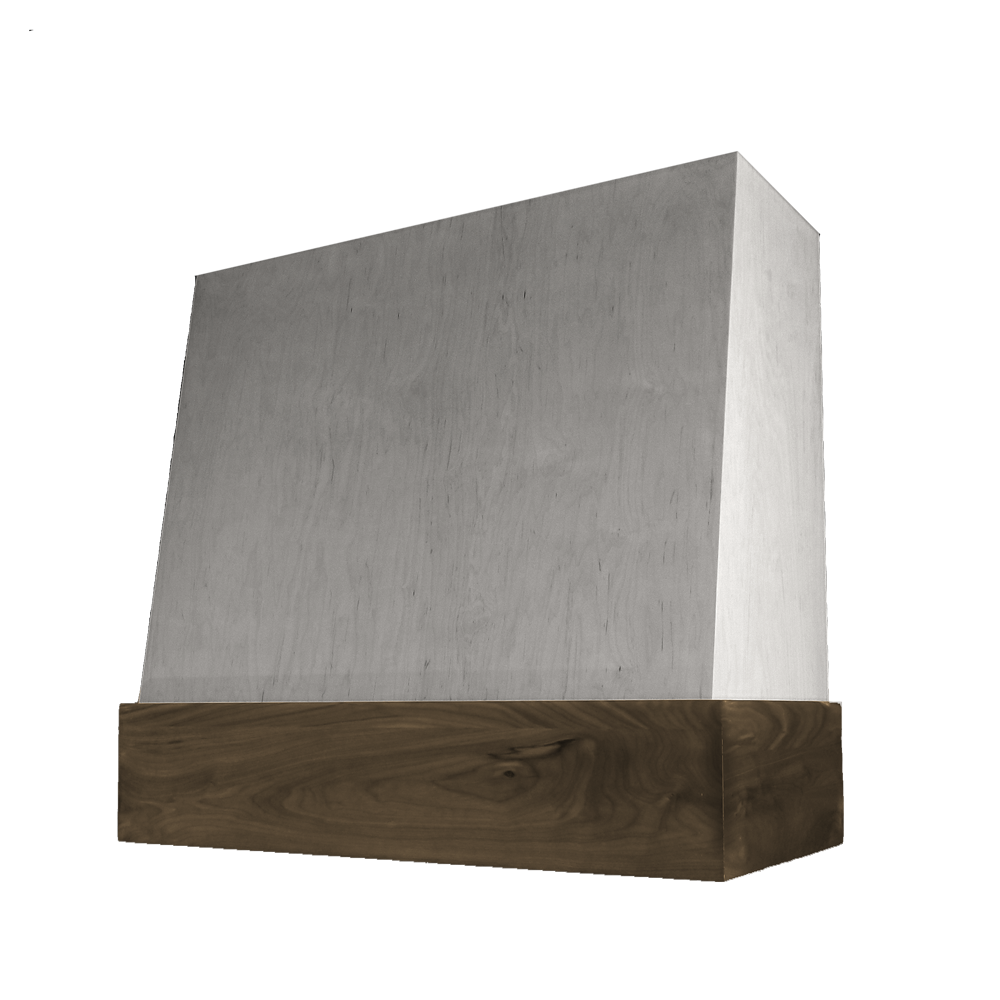 Wilmington Angled Walnut Stained Band Wood Hood