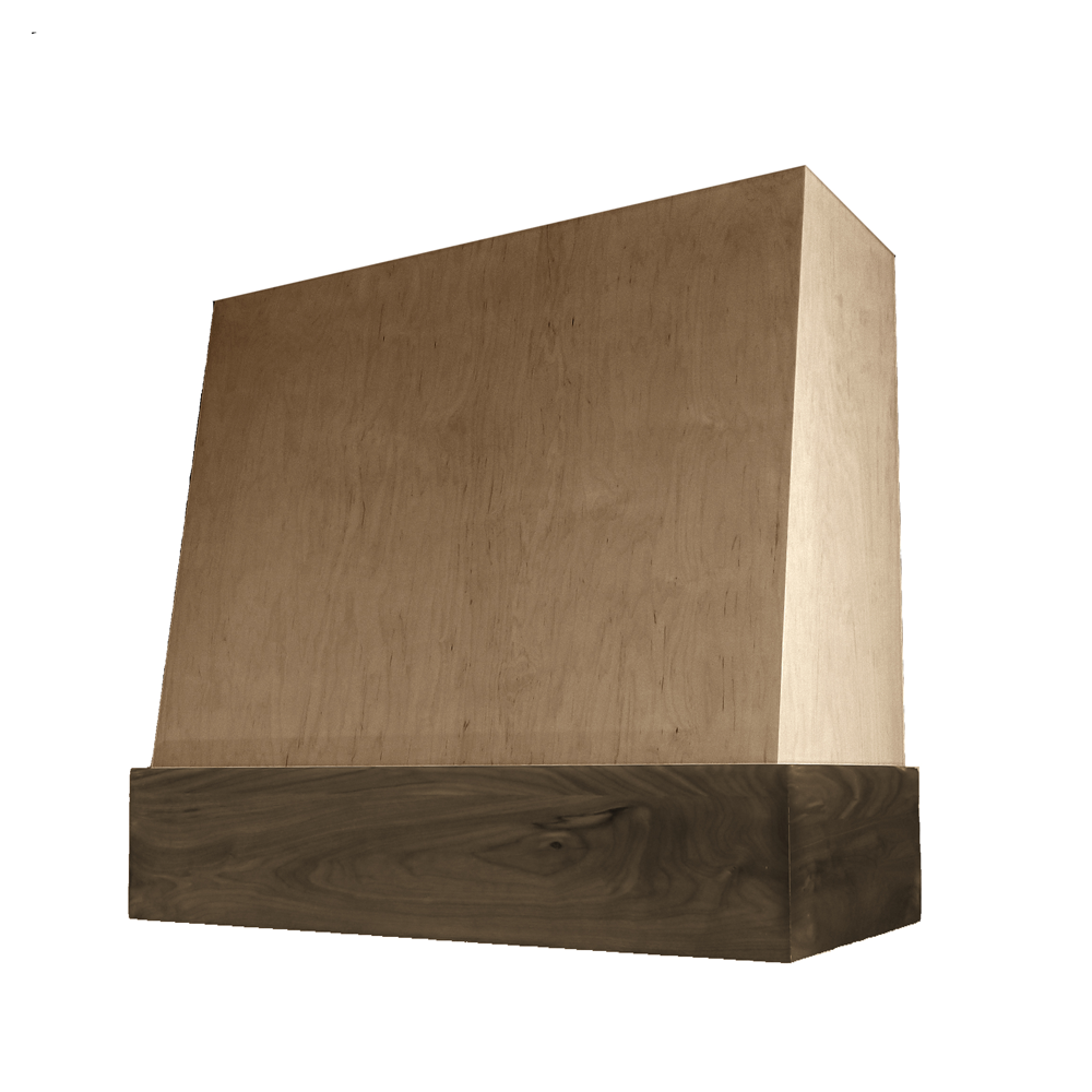 Wilmington Angled Walnut Stained Band Wood Hood