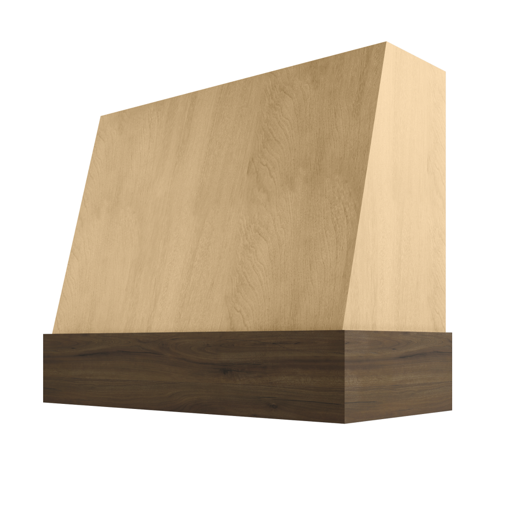 Wilmington Angled Walnut Stained Band Wood Hood