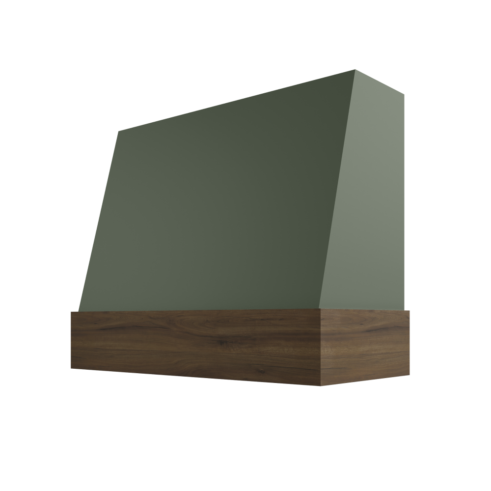 Wilmington Angled Walnut Stained Band Wood Hood