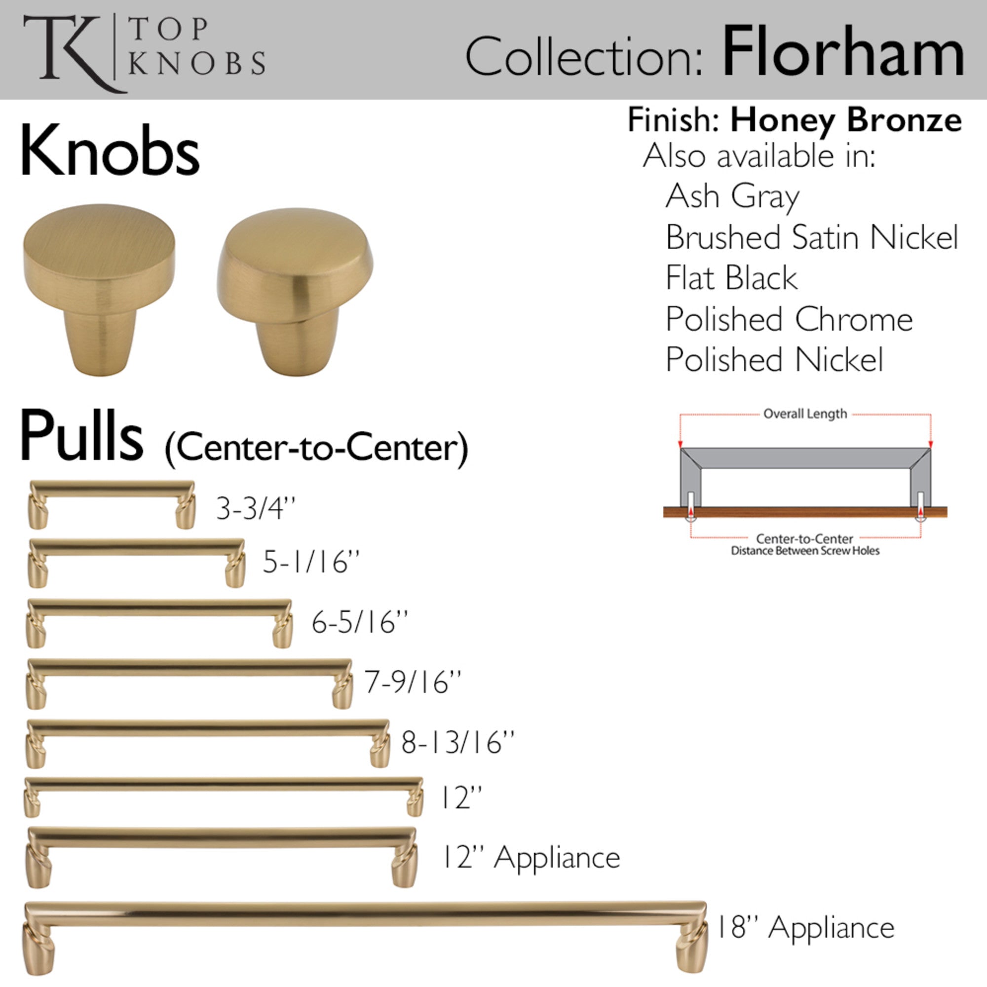 Florham 12" Center to Center Bar Pull - Honey Bronze