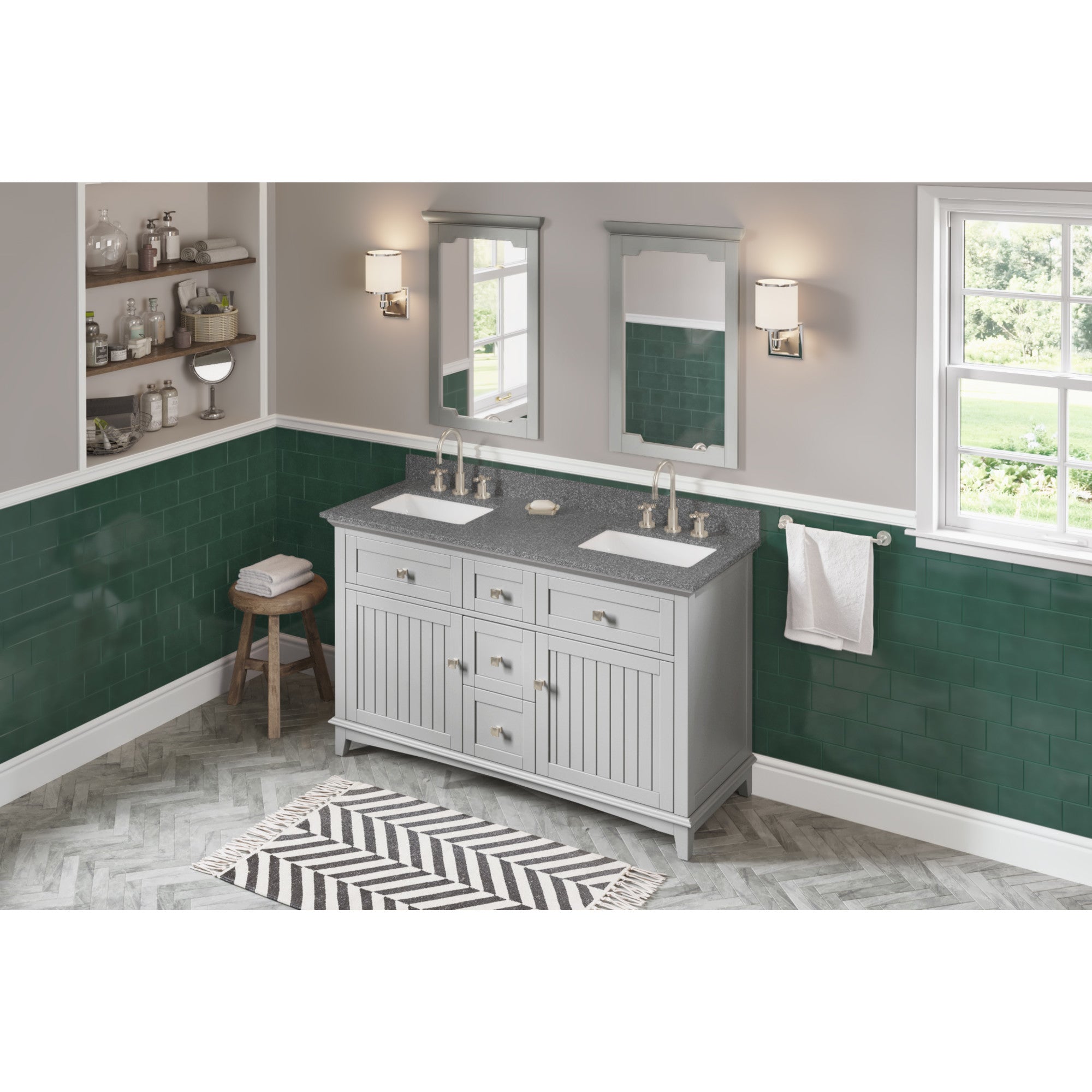 60" Savino Vanity – Double Bowl – Grey