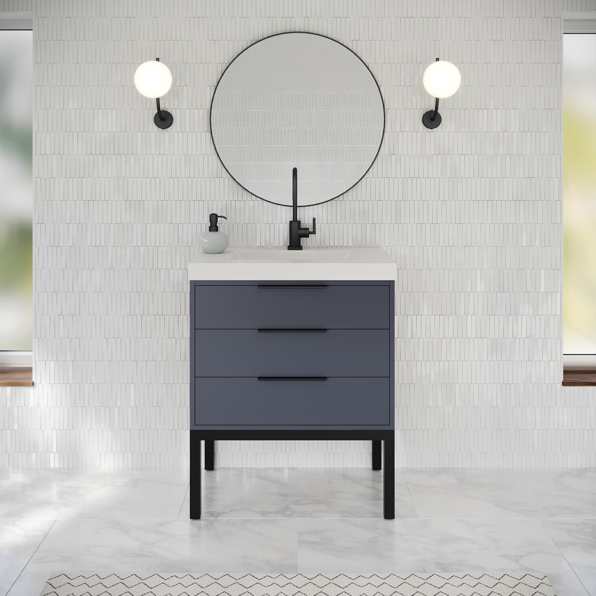 30" Gardner Vanity – Blue Steel