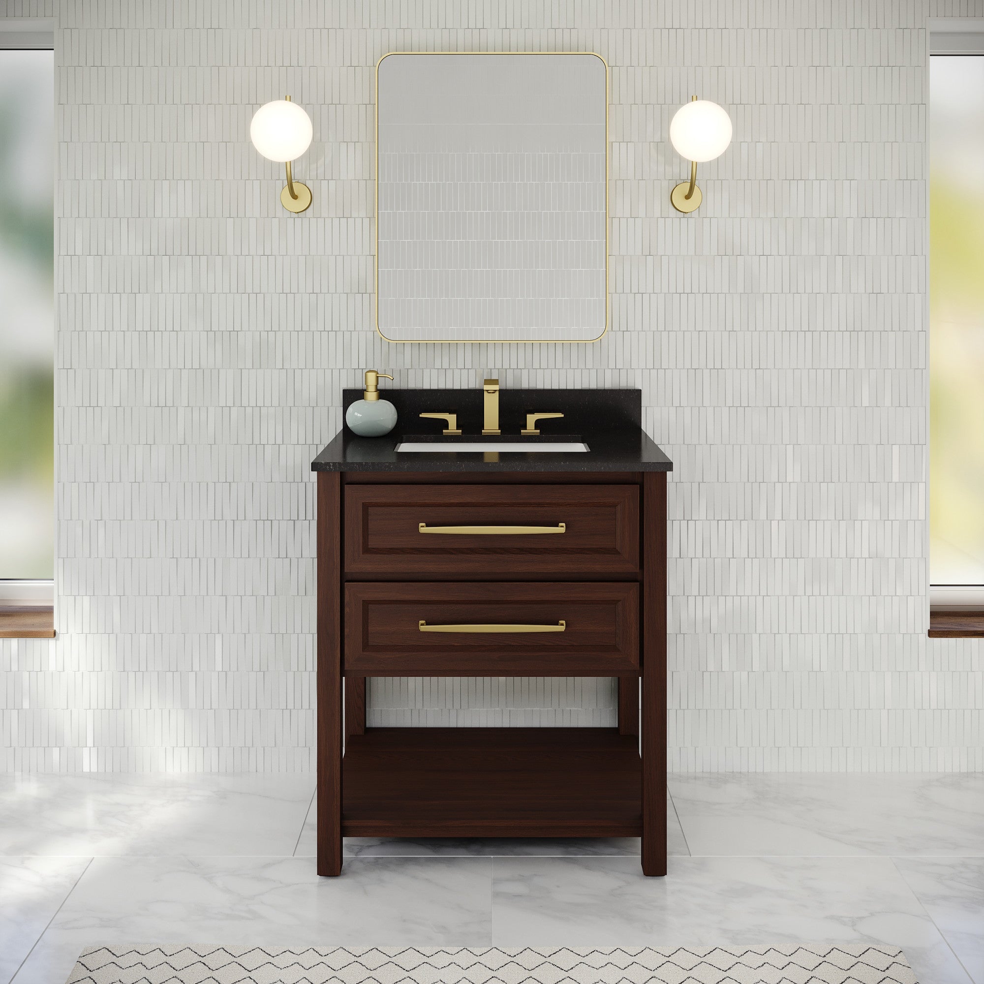30" Kipling Vanity – Dark Walnut