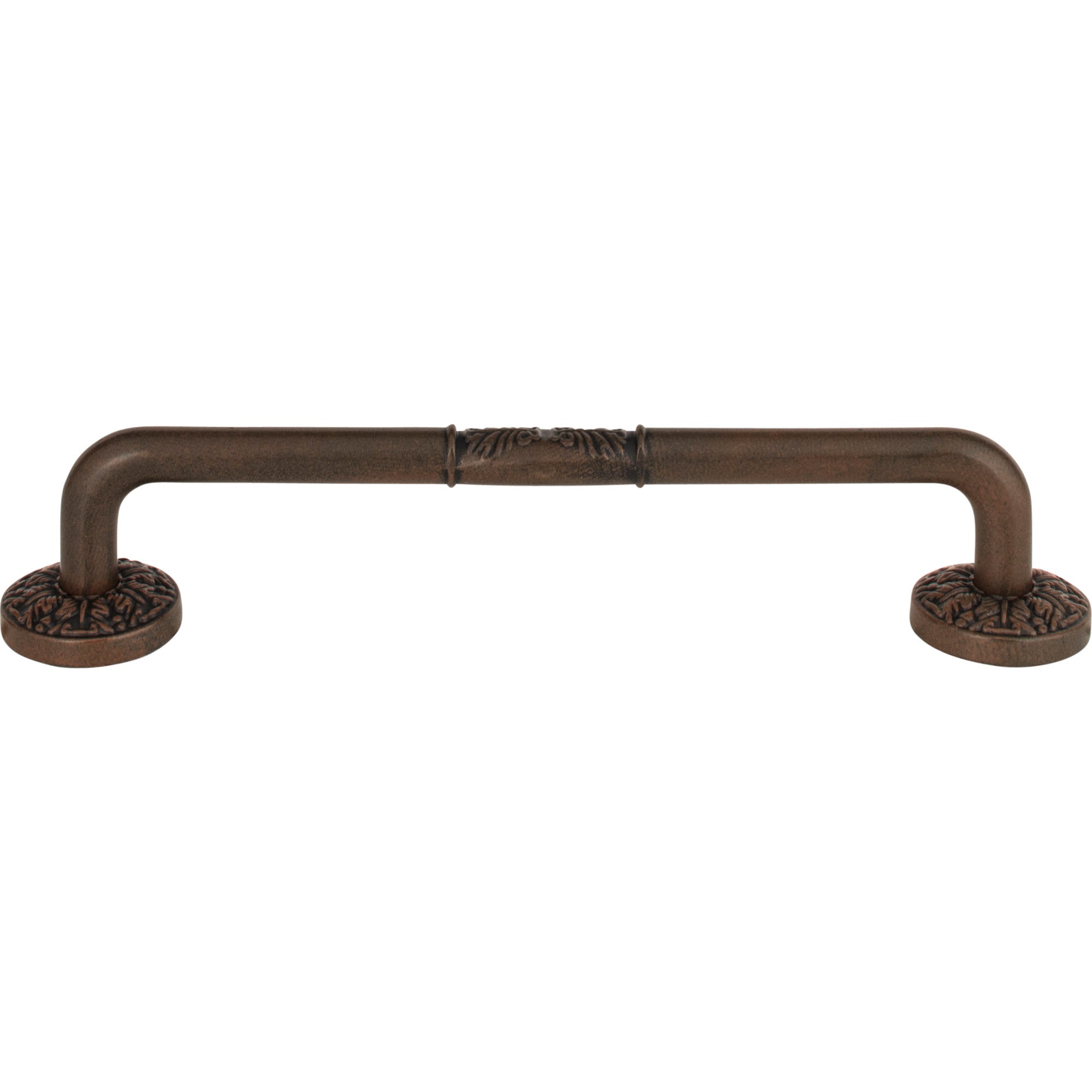 Hammered Medallion Bar Pull - Rust