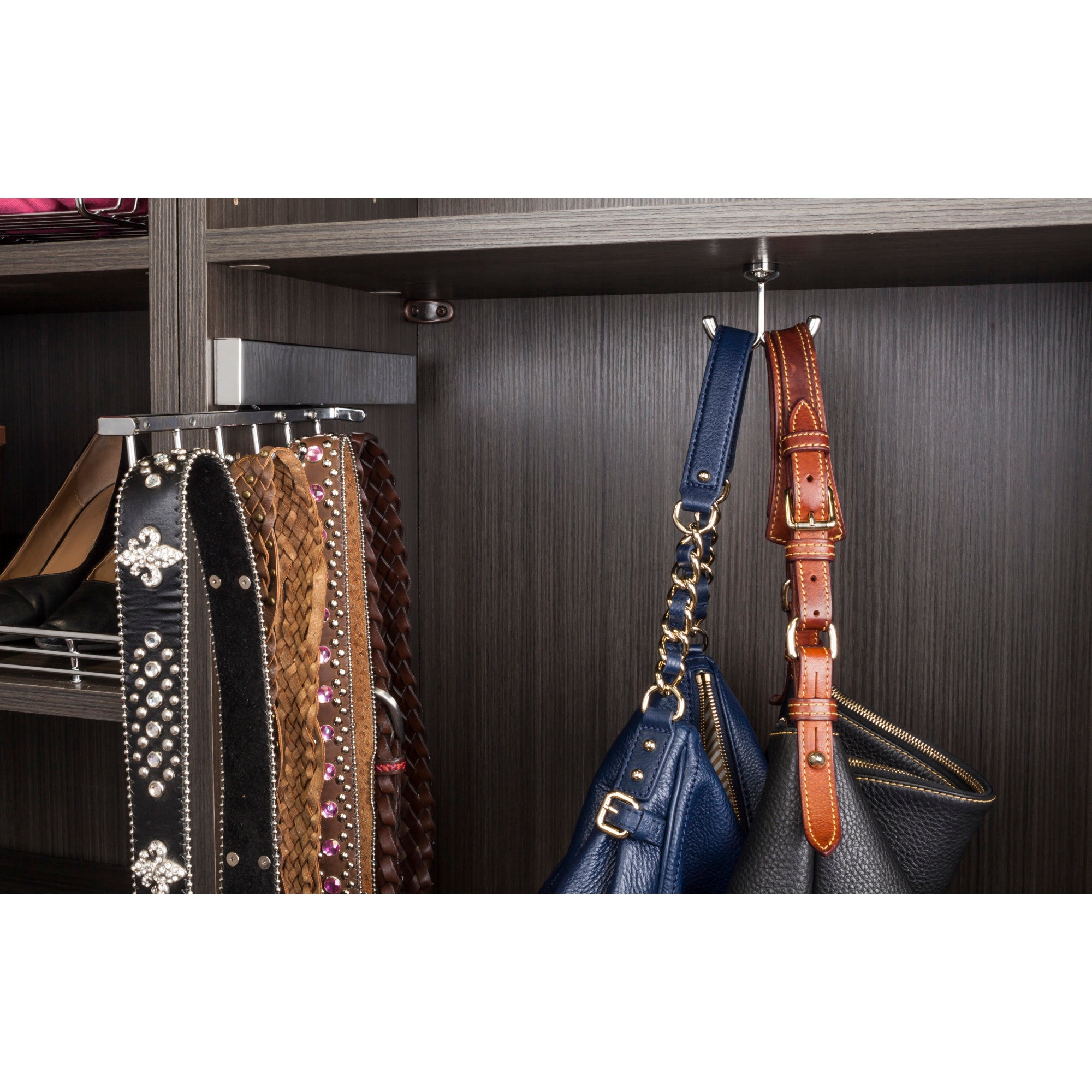 Brushed Oil Rubbed Bronze 12" Sliding Belt Rack