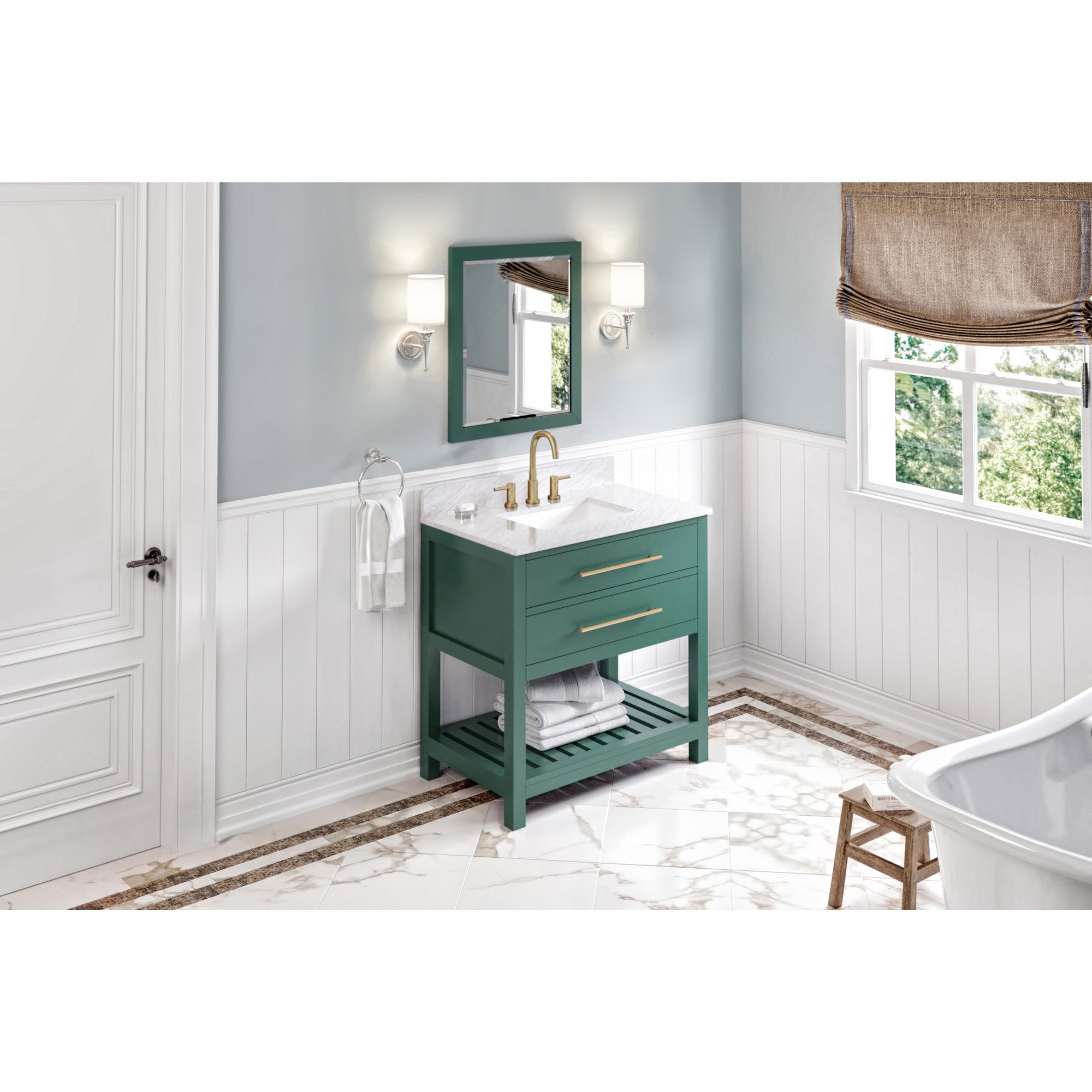 24 W x 1" D x 28" H Forest Green Adler mirror