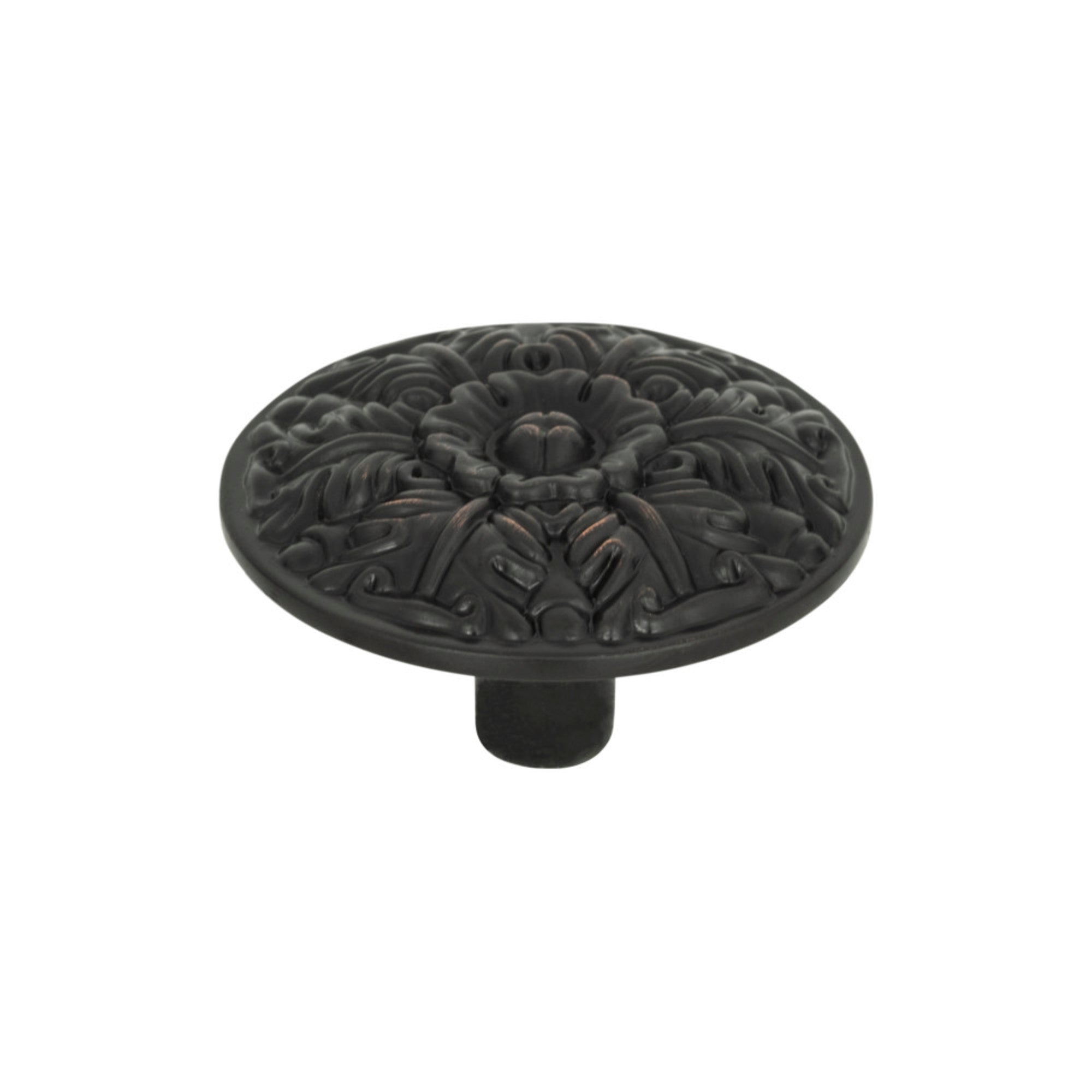 Hammered Medallion 1-1/ Round Knob - Venetian Bronze
