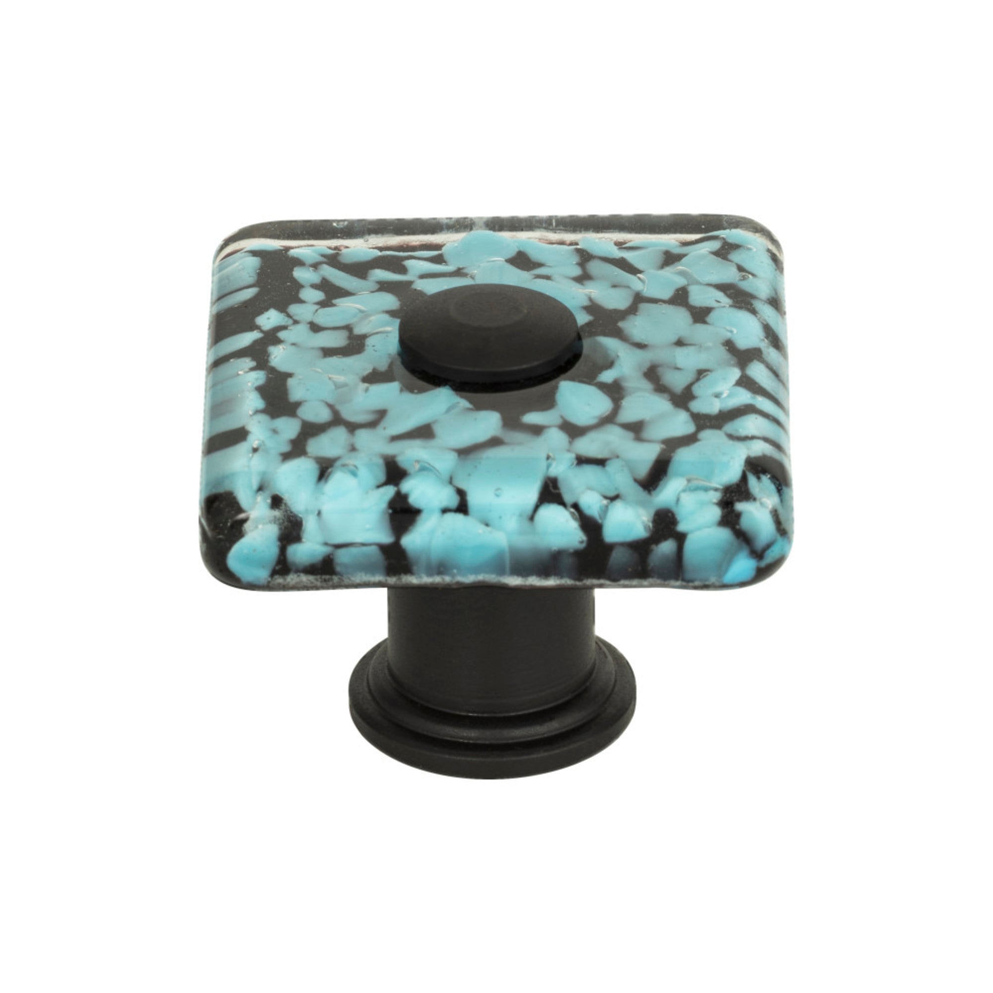 Marine Glass Square Knob - Matte Black