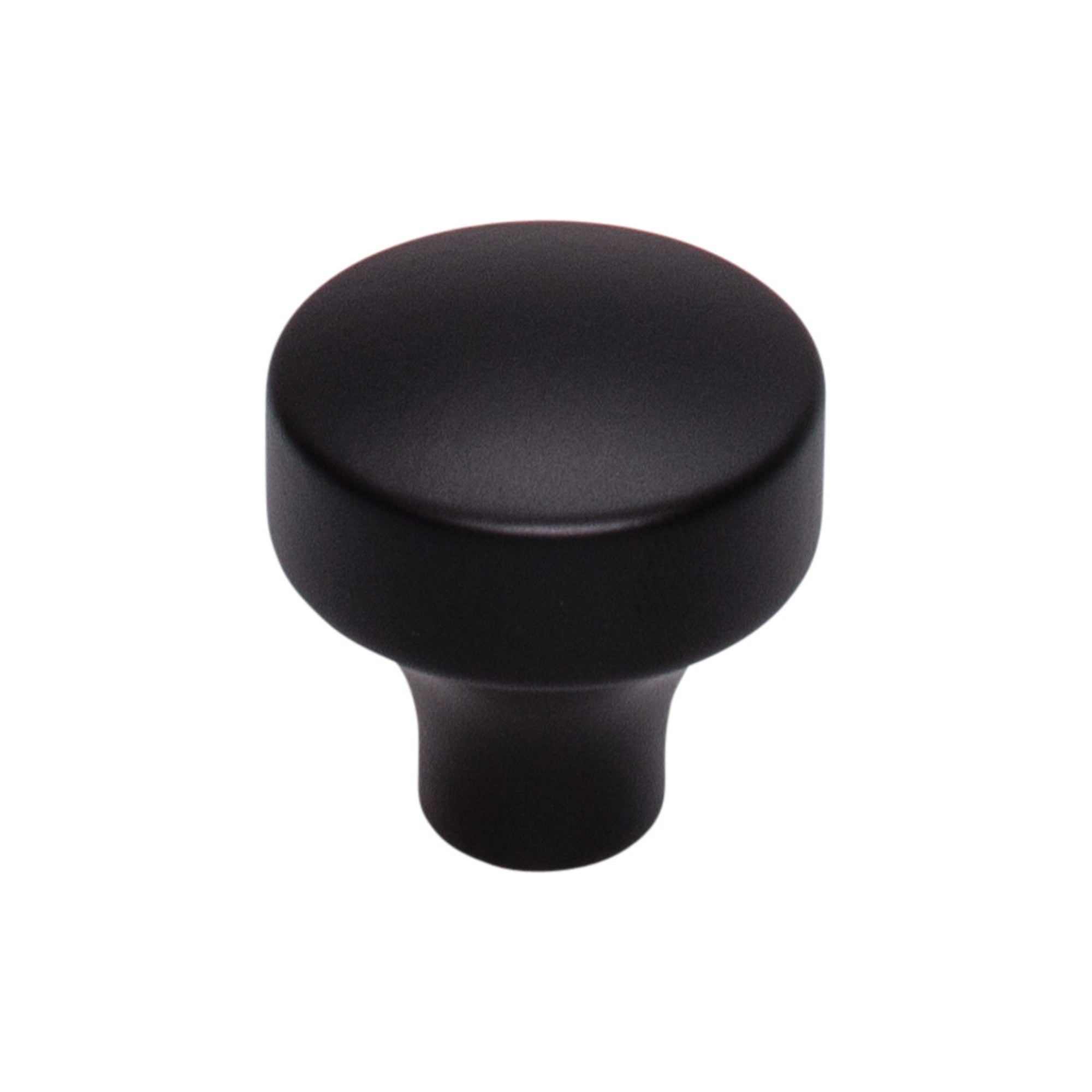 Kinney 1 1/8" Diameter Round Knob - Flat Black