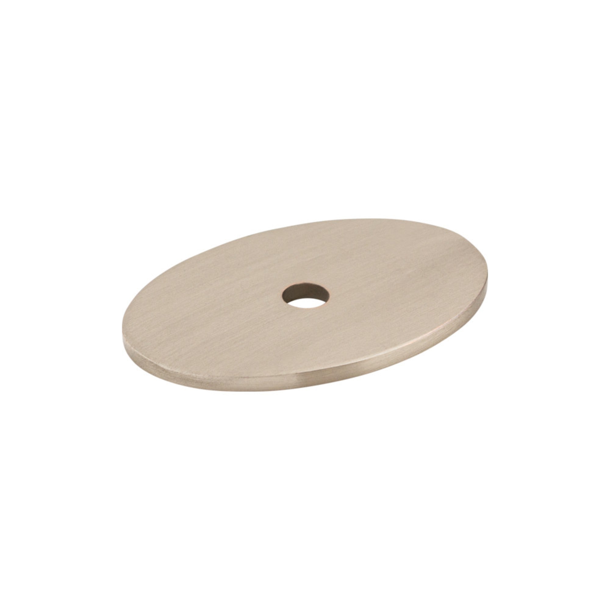 Oval Knob Backplate - Brushed Satin Nickel