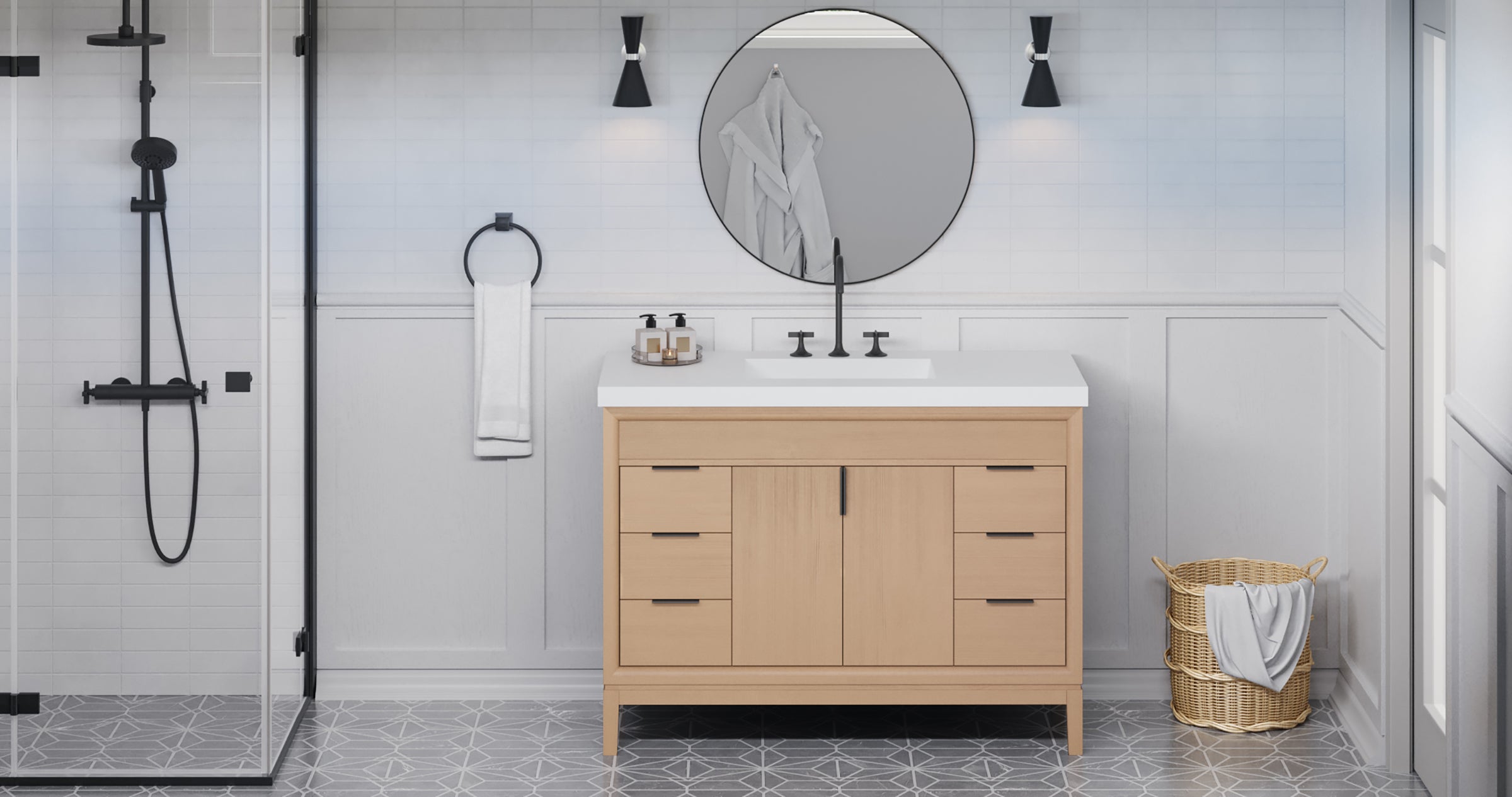 48" Theodora Vanity – Natural Oak