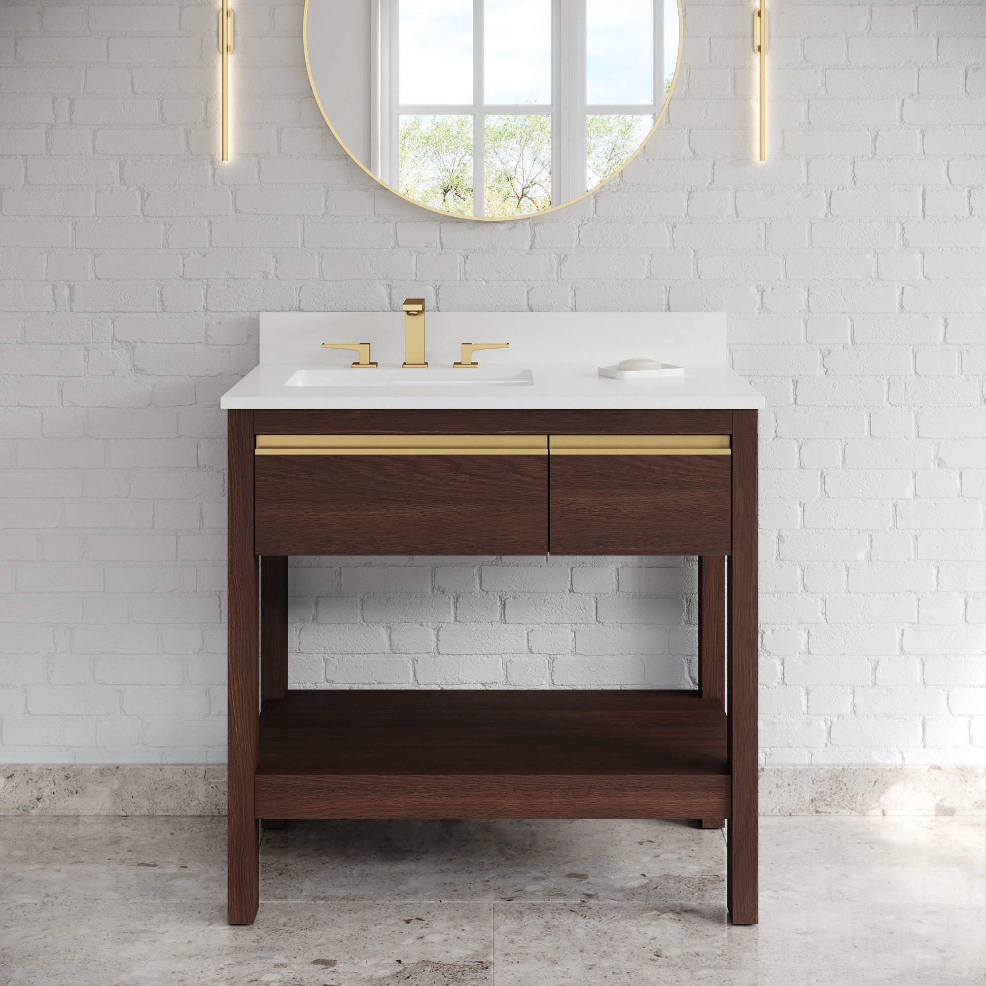 36" Jubilee Vanity – Dark Walnut