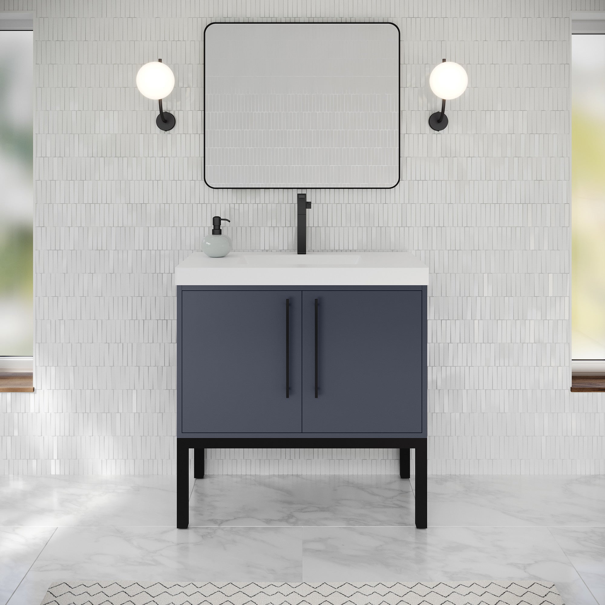 36" Tempest Vanity – Blue Steel