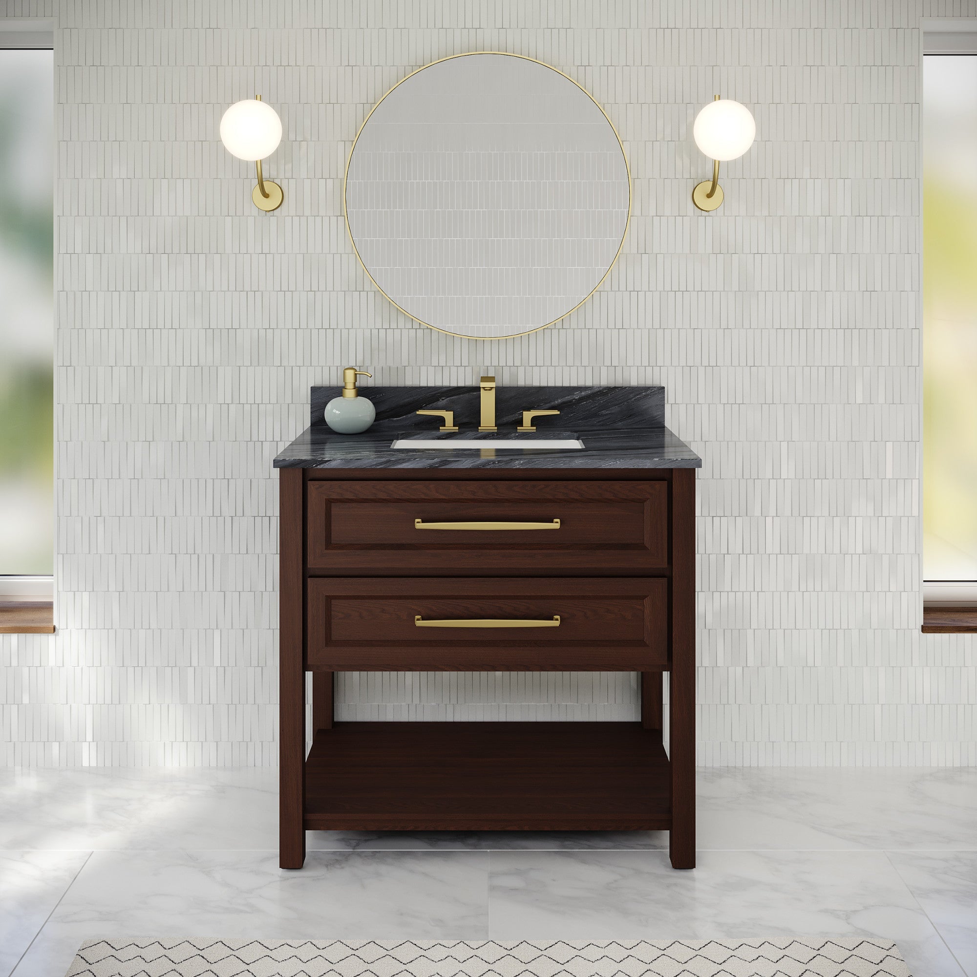 36" Kipling Vanity – Dark Walnut