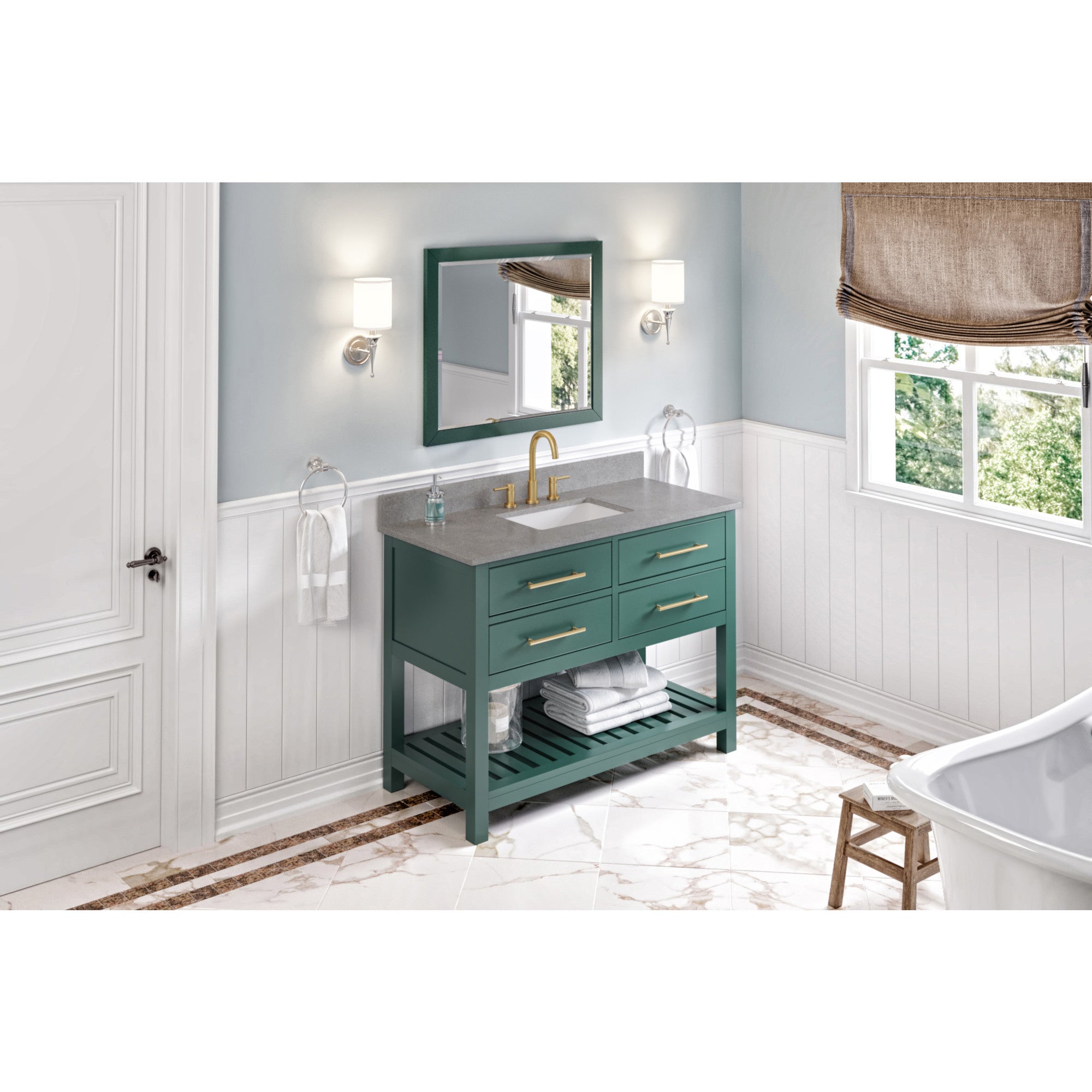 48" Wavecrest Vanity – Forest Green