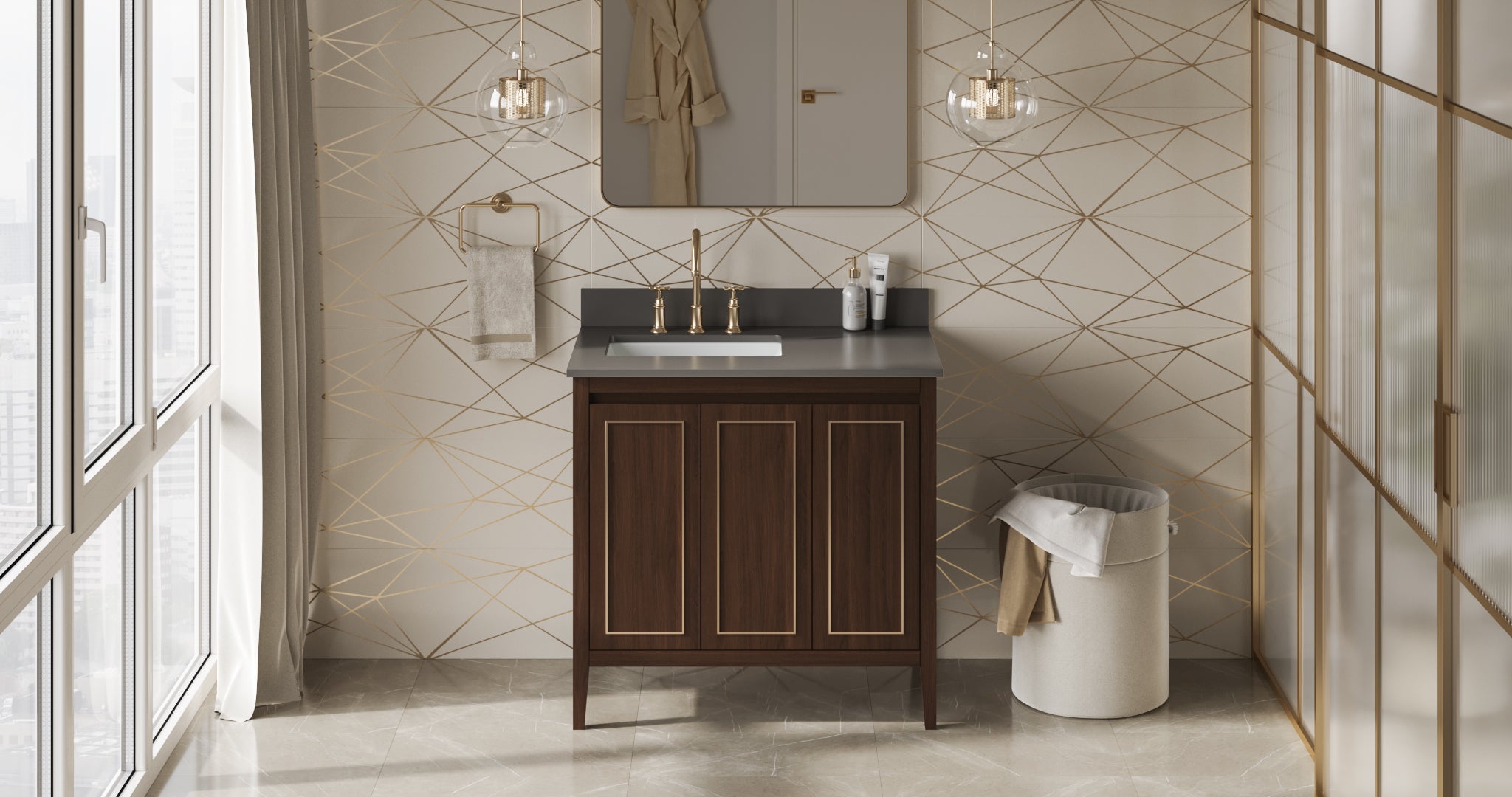 36" Percival Vanity – Dark Walnut