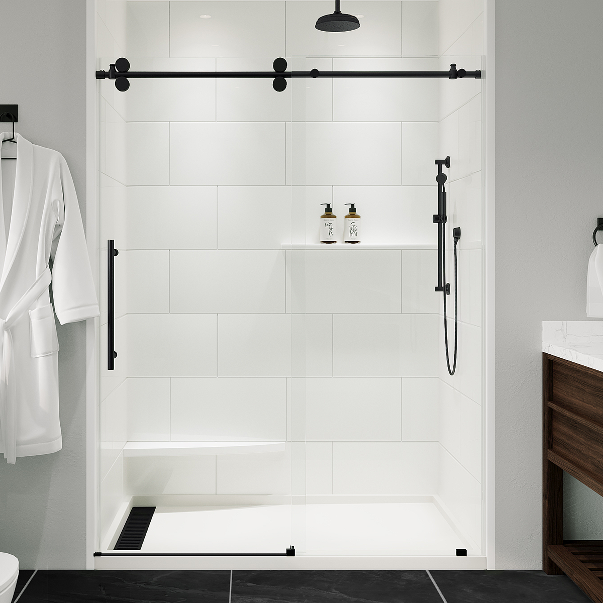 Seawin Briza Sliding Shower Door installed view