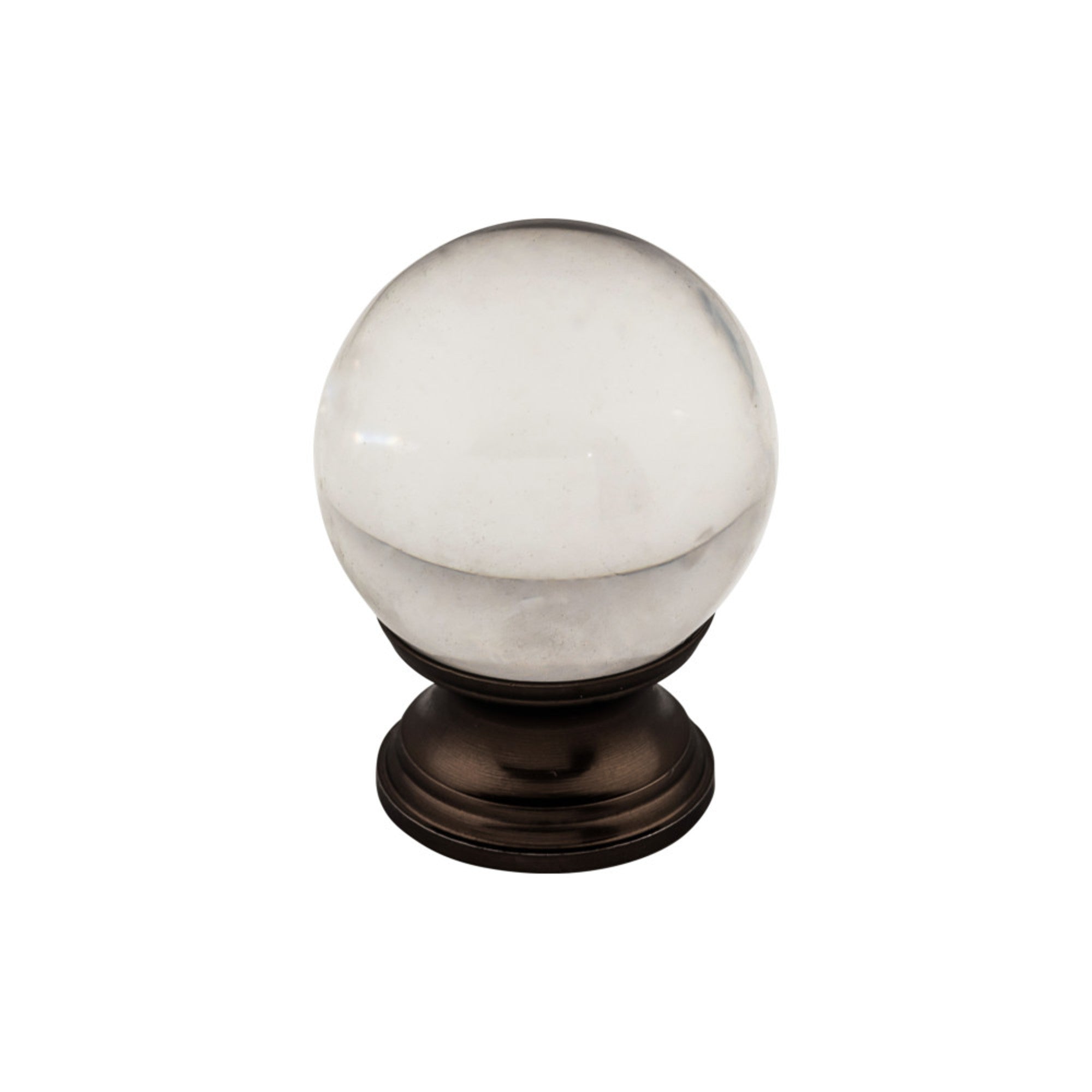 Clarity Clear Glass 1 3/8" Diameter Round Knob - Oil Rubbed Bronze