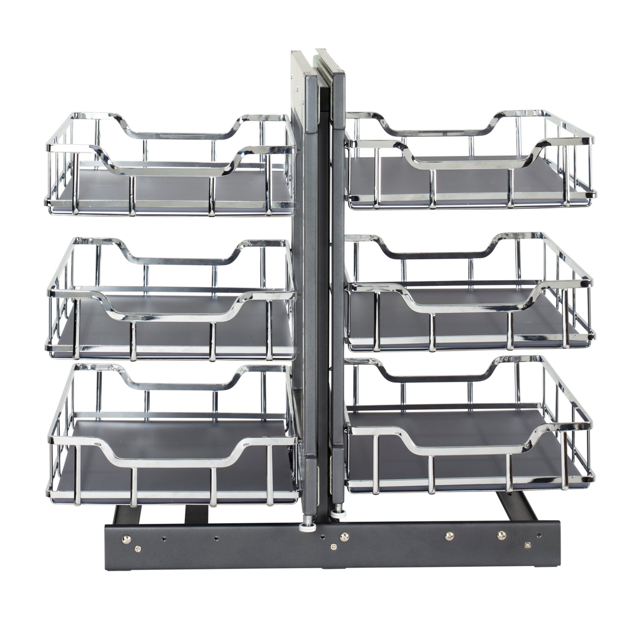 18" Polished Chrome STORAGE WITH STYLE® Full-Height Blind Corner Organizer