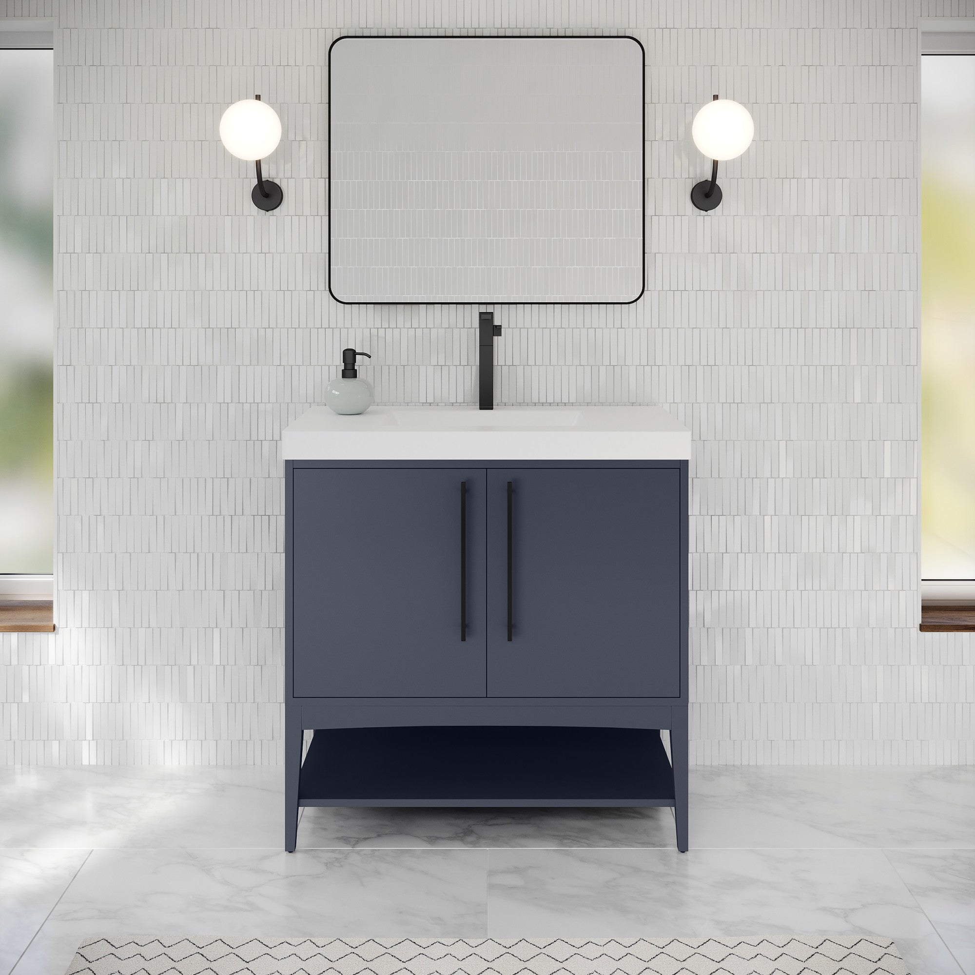 36" Tempest Vanity – Blue Steel