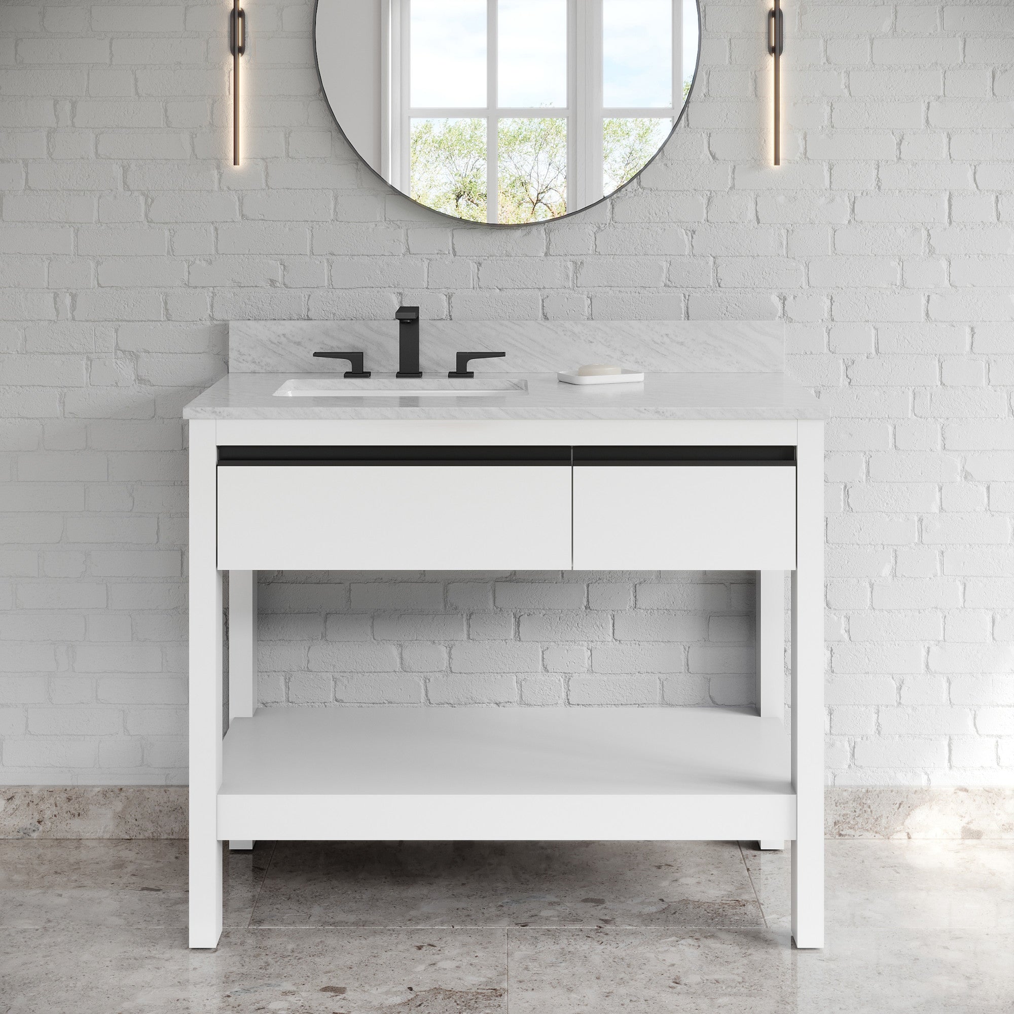 42" Jubilee Vanity – Left Offset – White