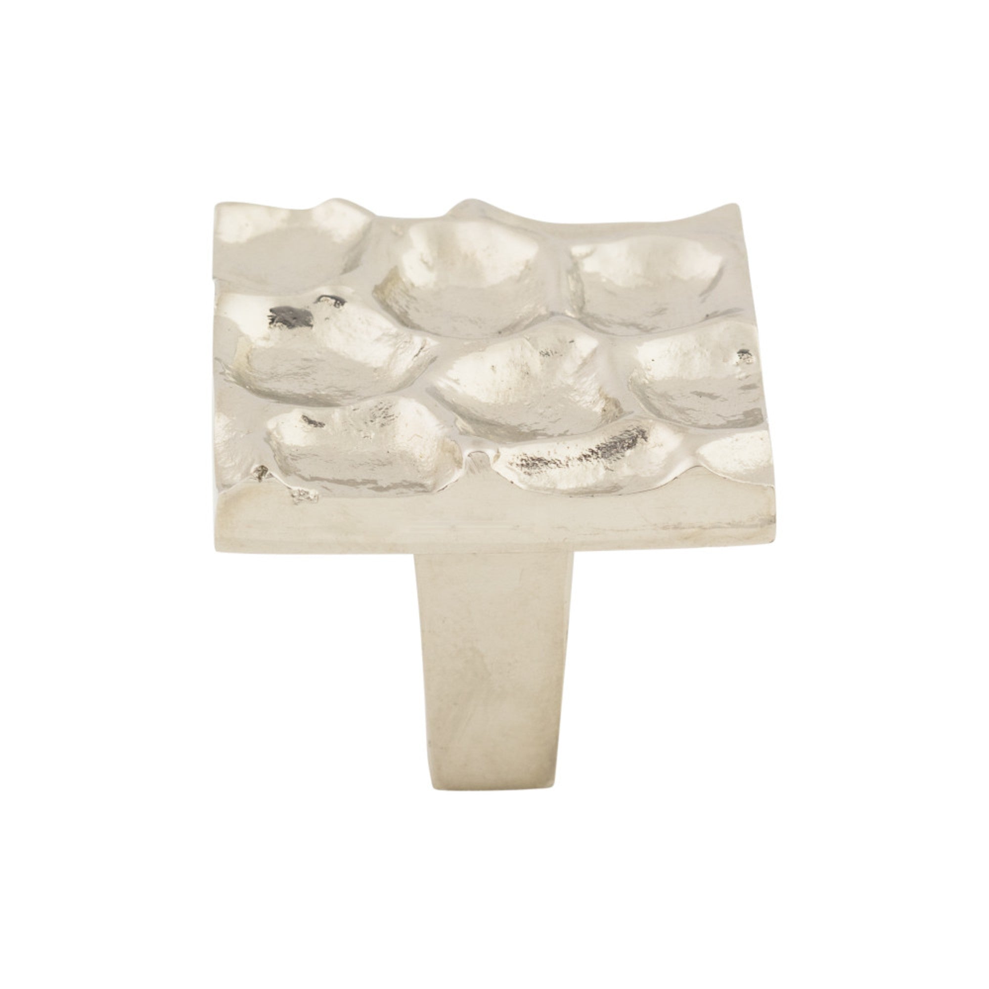 Cobblestone Square Knob - Polished Nickel