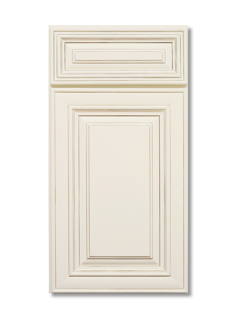 Casselberry Antique White Diagonal Corner Glass-Door Wall Cabinet