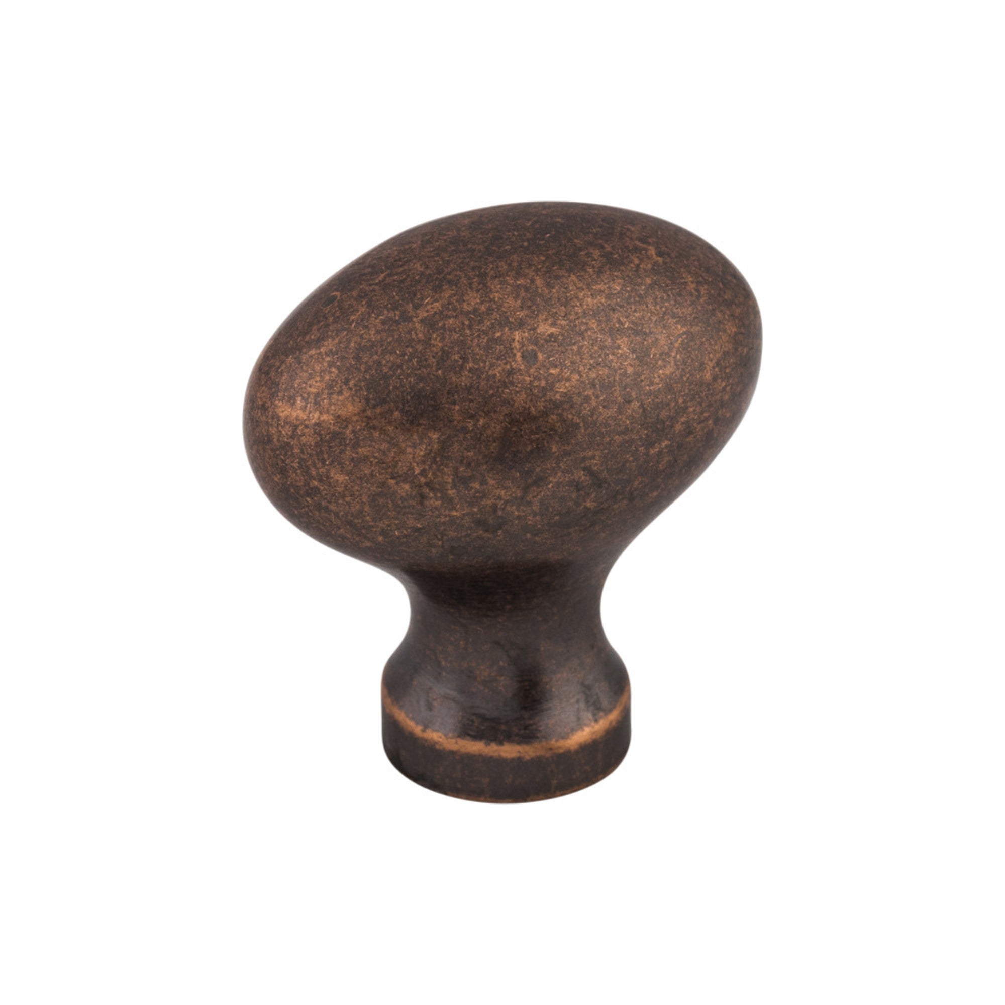 Egg 1 1/4" Length Oval Knob - Antique Copper
