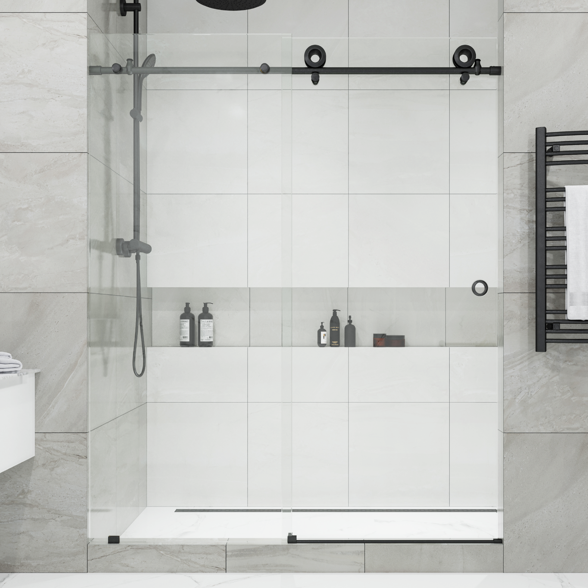 Seawin Crystal Sliding Shower Door installed view