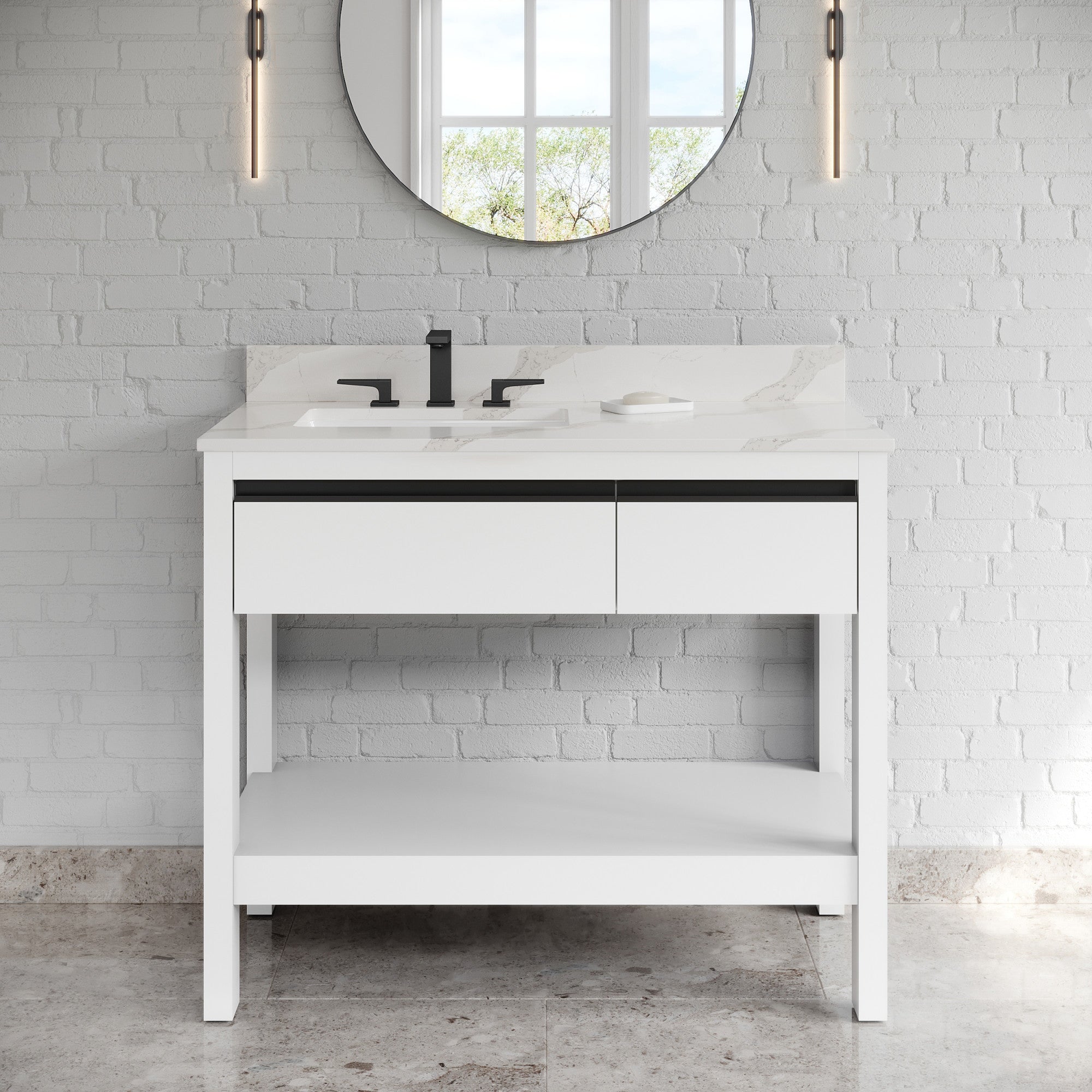 42" Jubilee Vanity – Left Offset – White