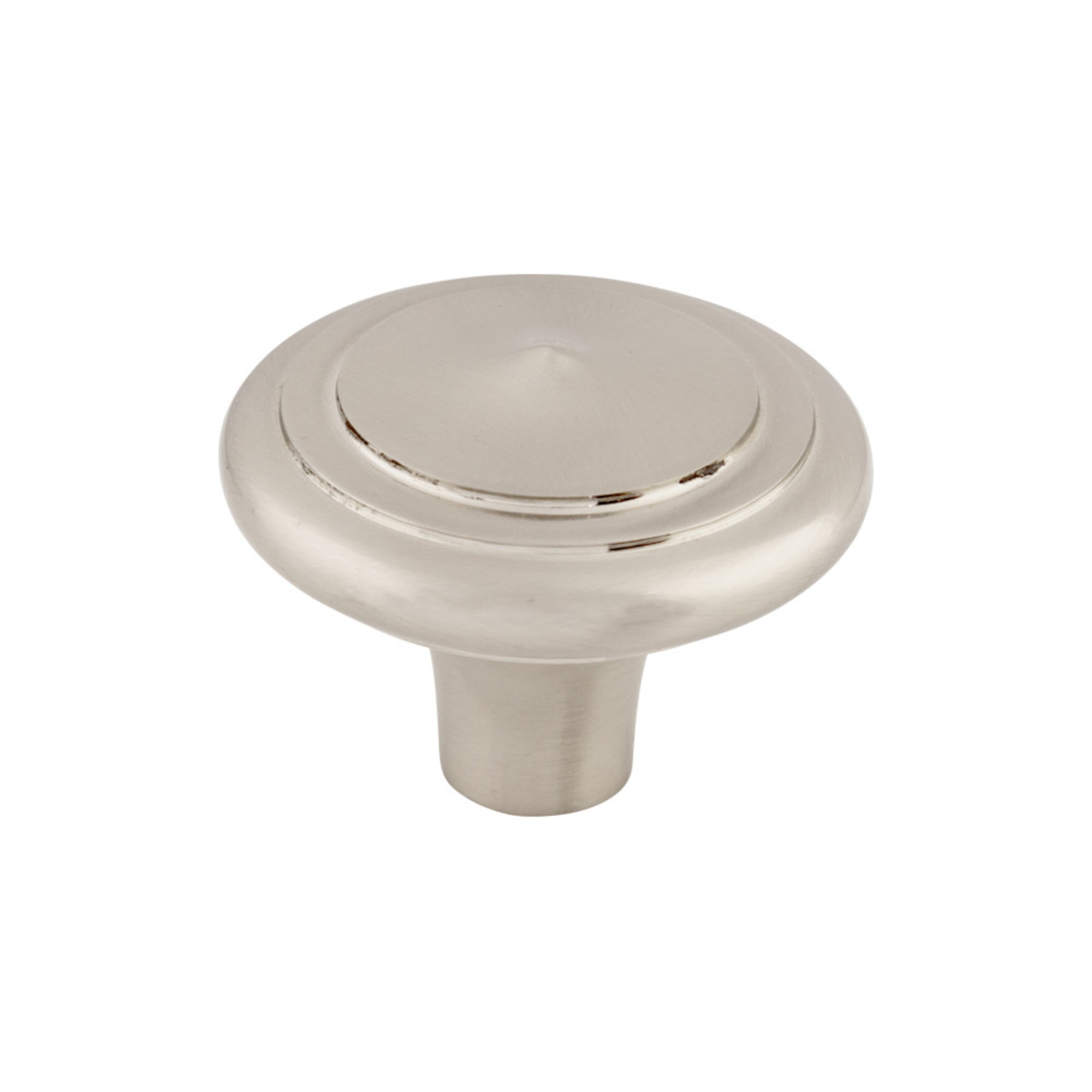 Aspen II Peak Round Knob - Brushed Satin Nickel