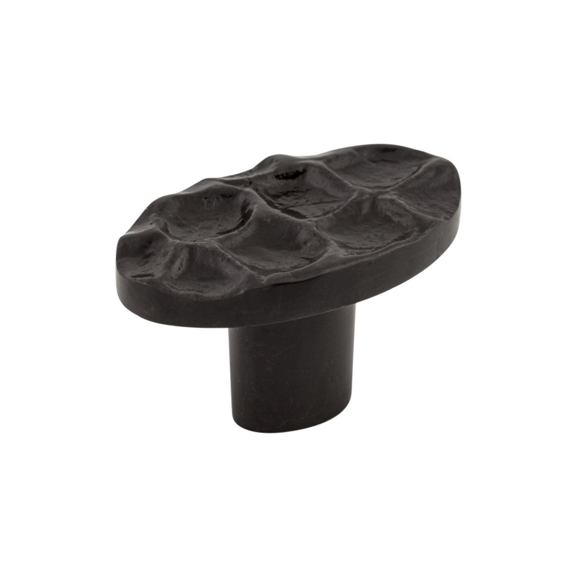 Cobblestone 2" Length Oval Knob - Coal Black