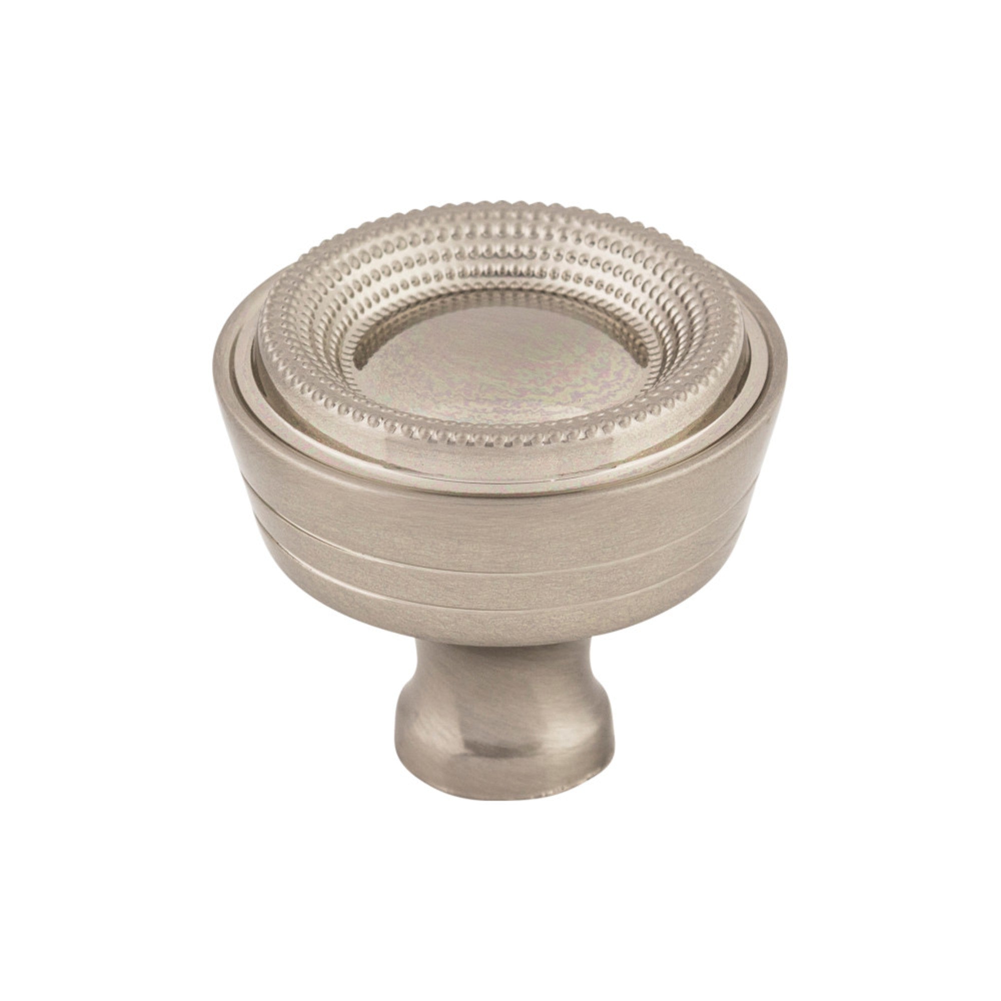 Beaded Round Knob - Brushed Satin Nickel