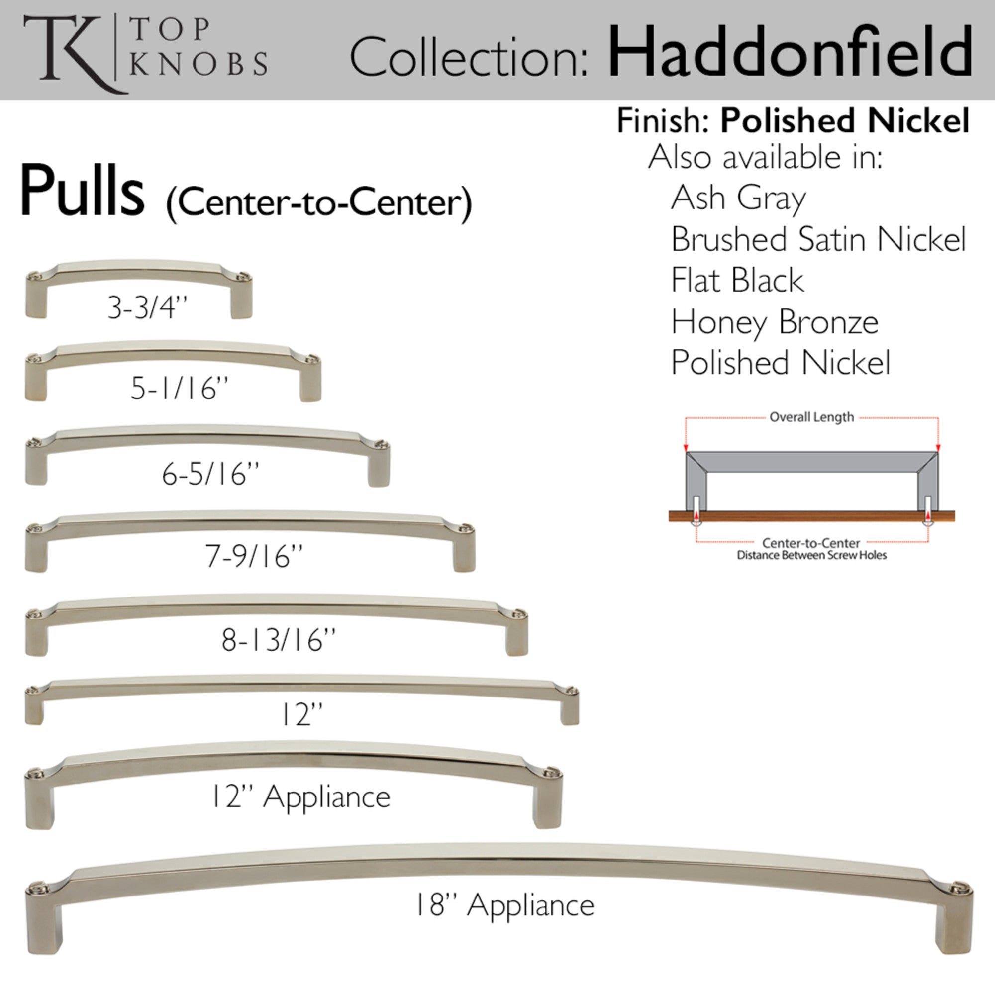 Haddonfield 6 5/16" Center to Center Bar Pull - Polished Nickel