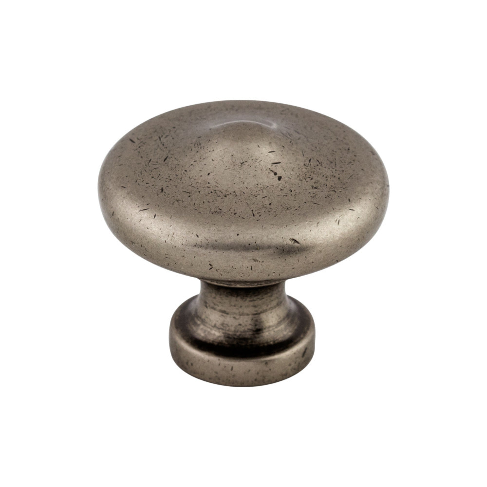 Peak 1 5/16" Diameter Round Knob - Pewter Antique