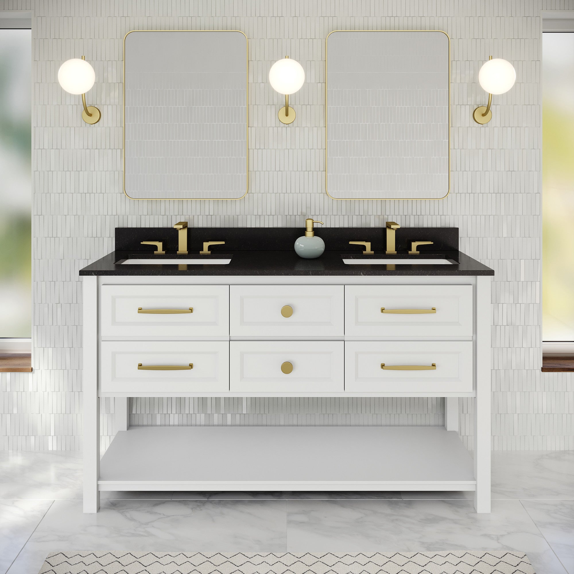 60" Kipling Vanity – Double Bowl – White
